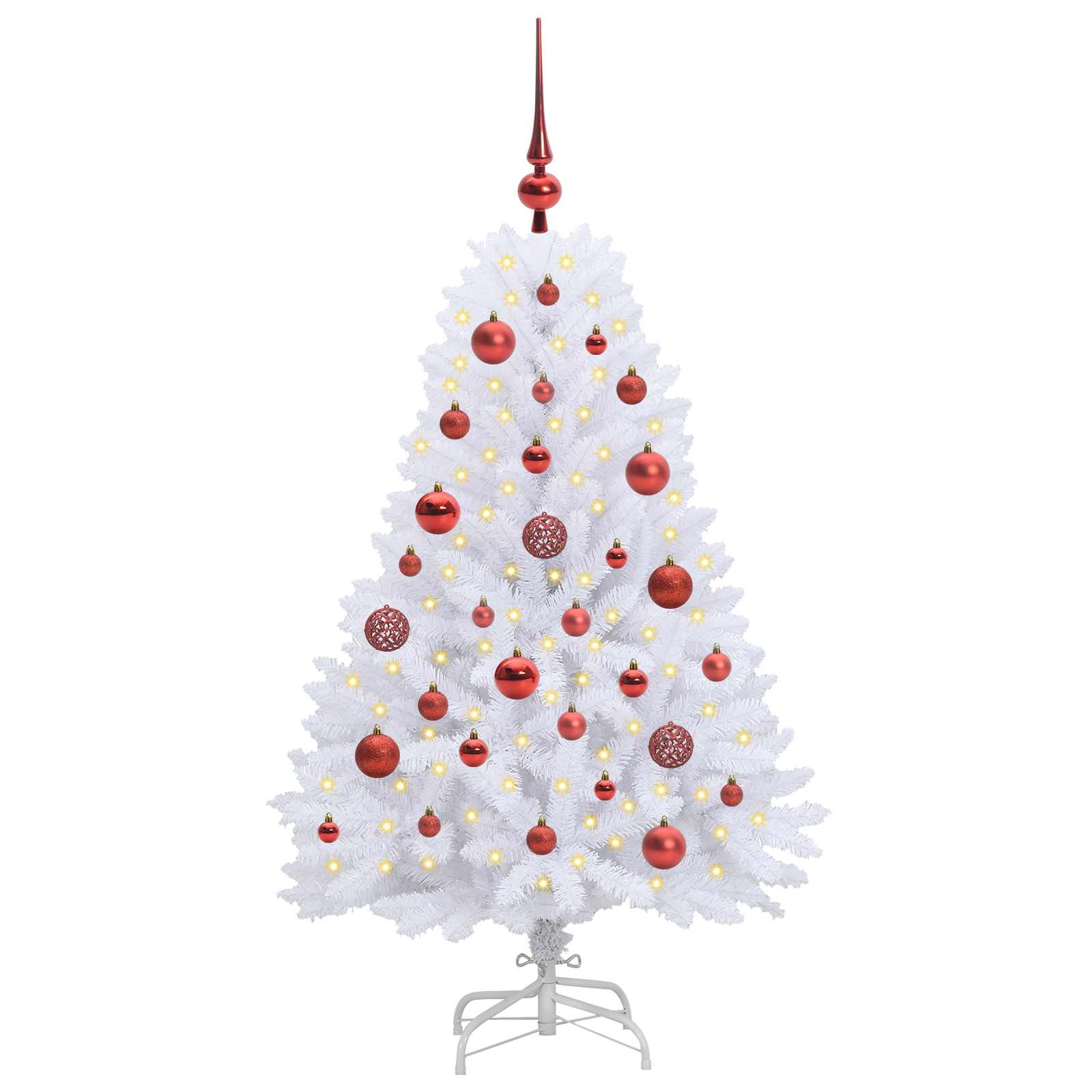 Dirbtinė Sulankstoma Kalėdų Eglutė Balta 120 cm PVC ir plienas