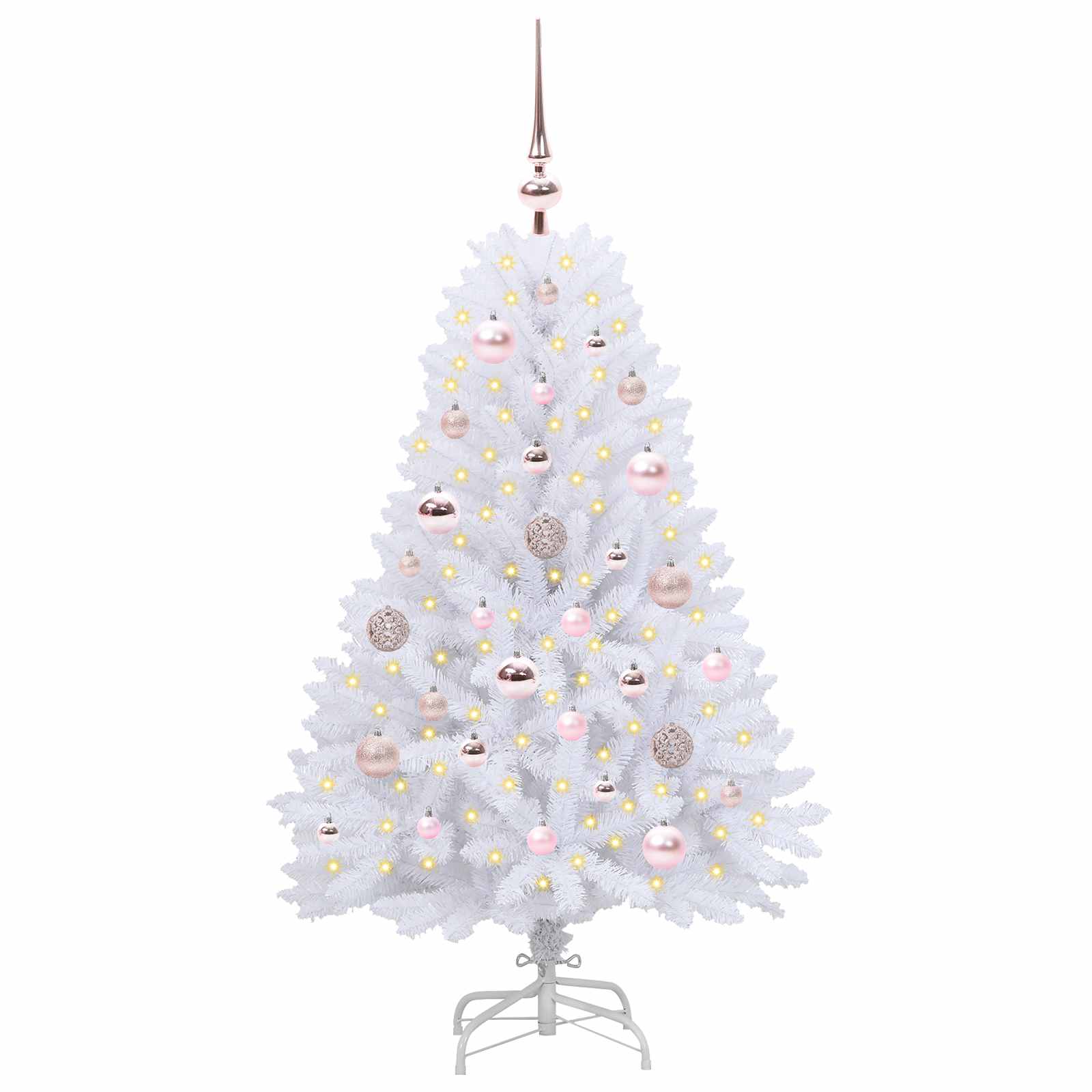 Mākslīgā saliekamā Ziemassvētku egle balta 120 cm PVC un tērauds