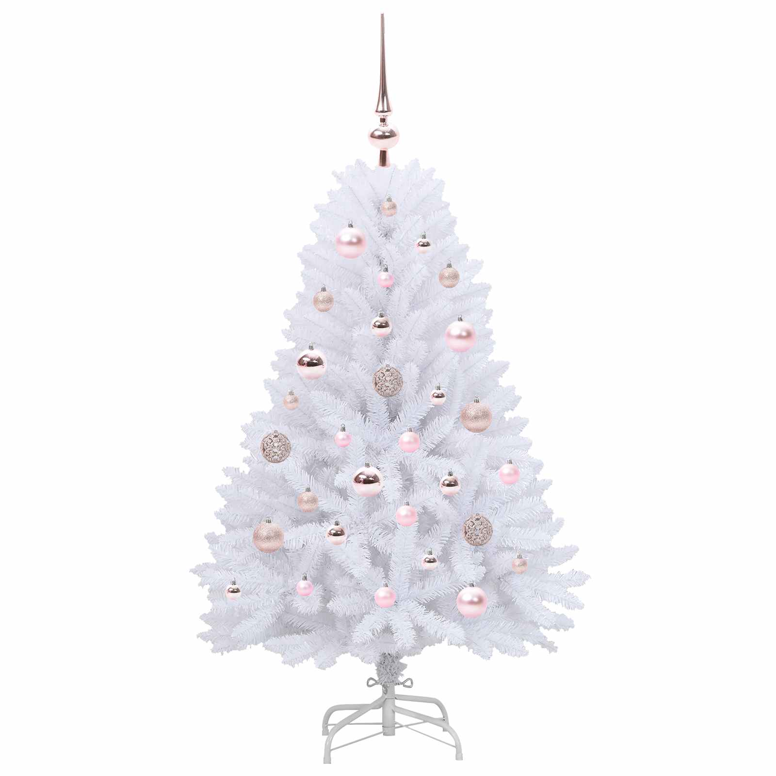 Mākslīgā saliekamā Ziemassvētku egle balta 120 cm PVC un tērauds
