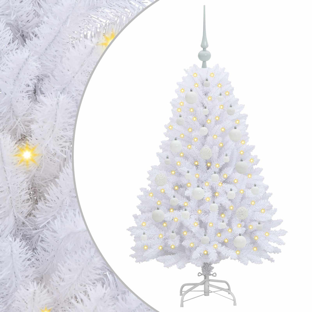 Dirbtinė Sulankstoma Kalėdų Eglutė Balta 120 cm PVC ir plienas