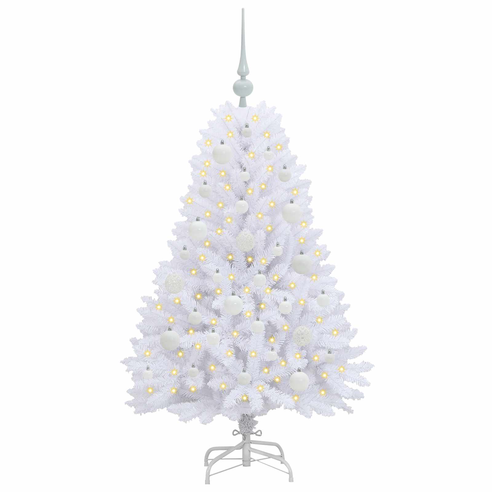 Dirbtinė Sulankstoma Kalėdų Eglutė Balta 120 cm PVC ir plienas