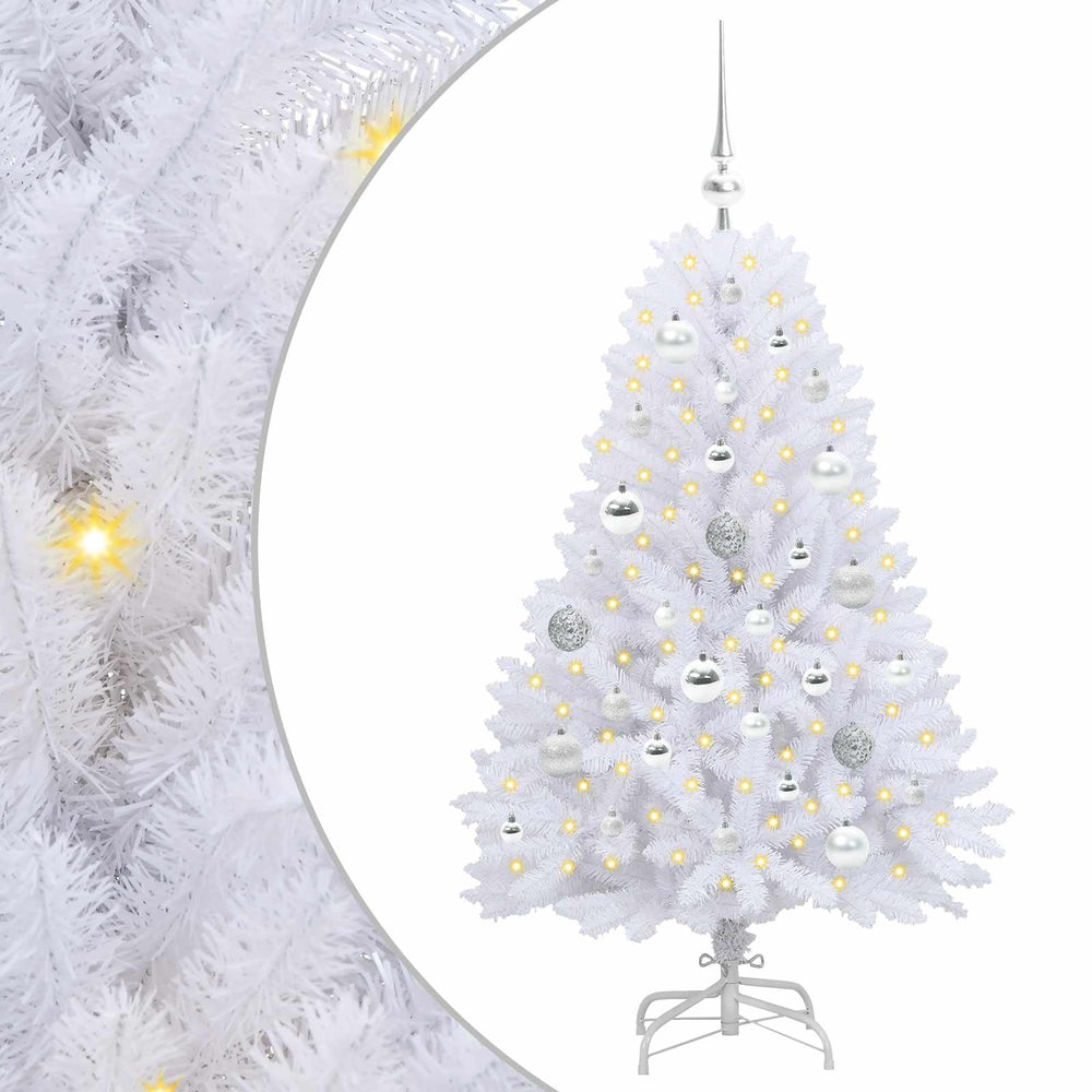 Dirbtinė Sulankstoma Kalėdų Eglutė Balta 120 cm PVC ir plienas