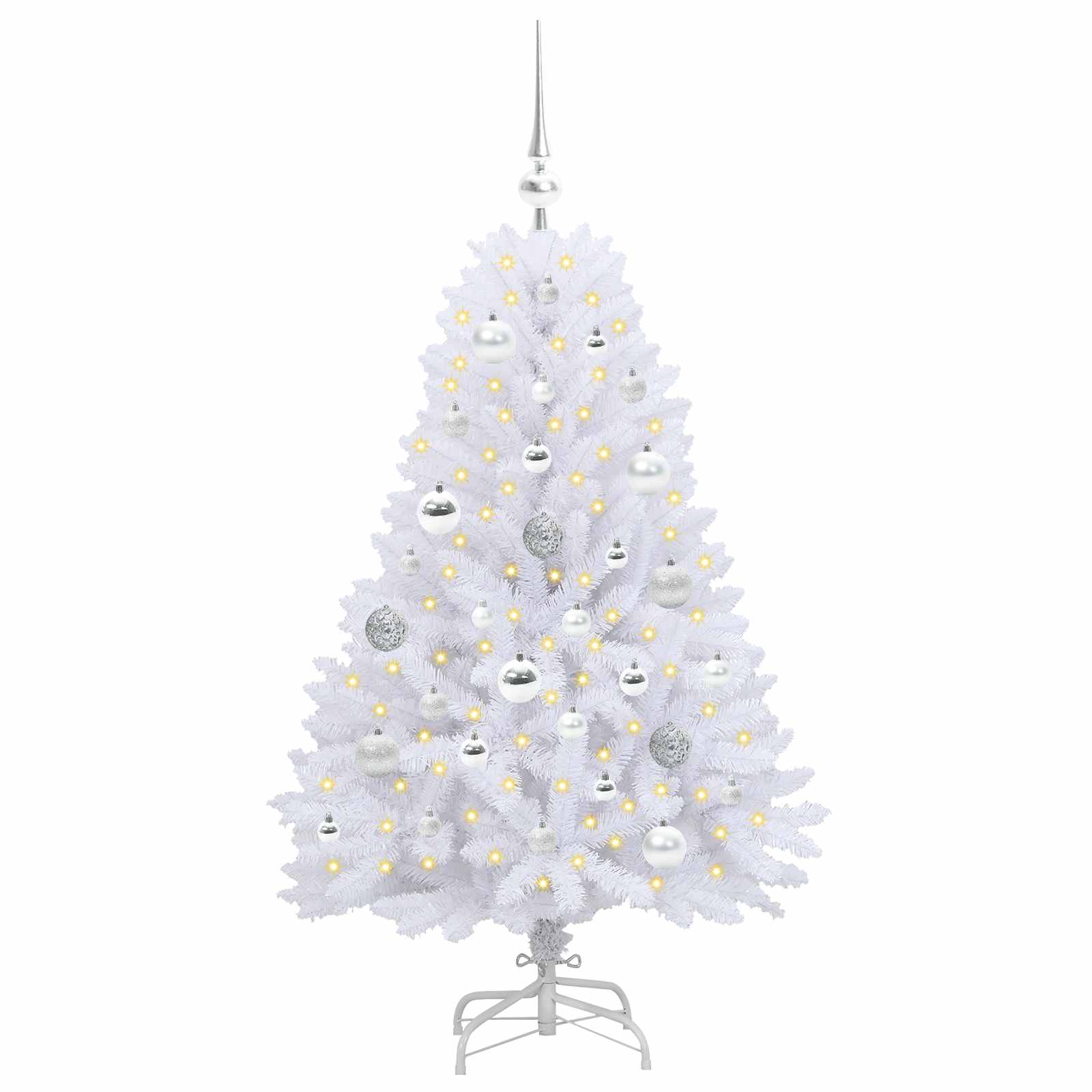 Dirbtinė Sulankstoma Kalėdų Eglutė Balta 120 cm PVC ir plienas