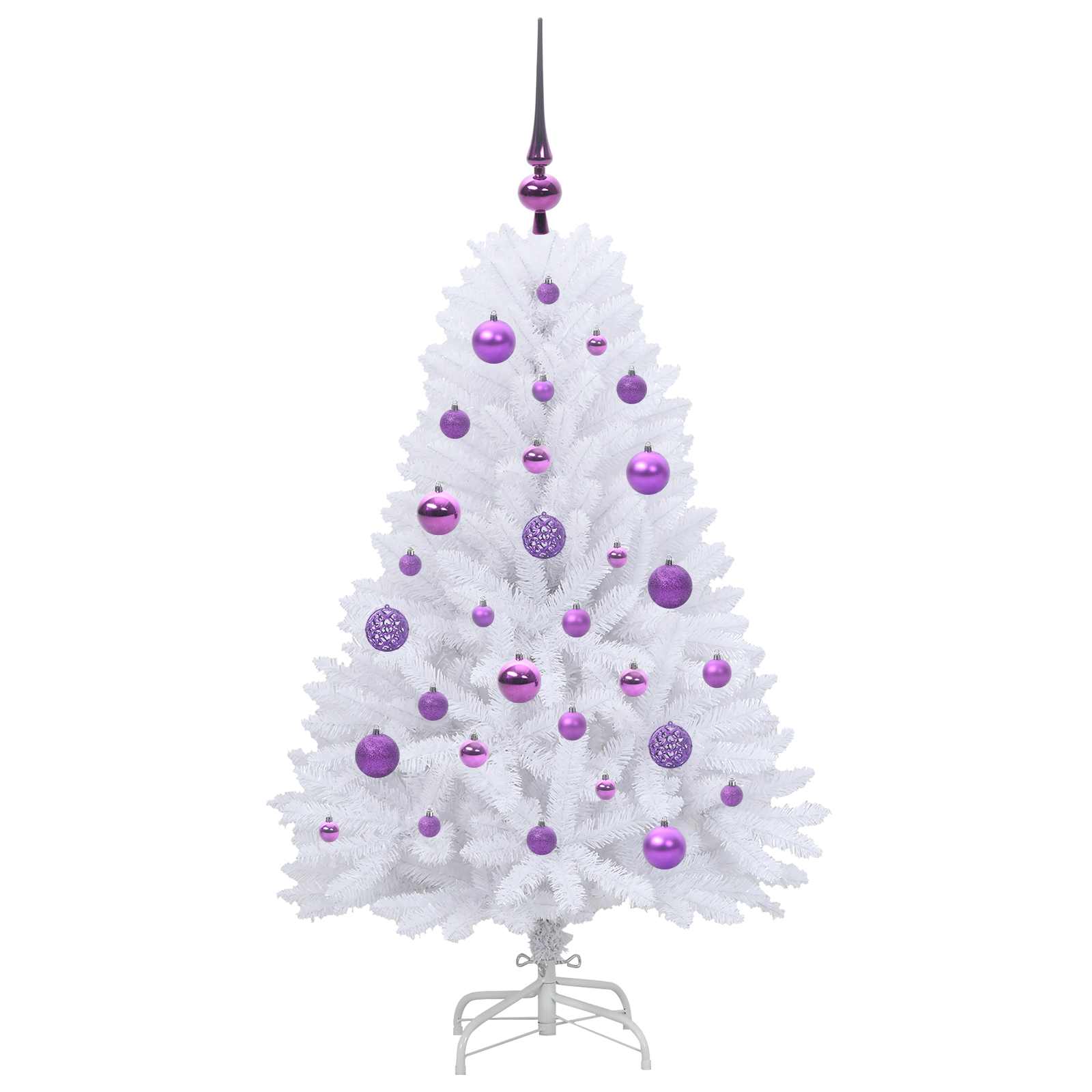 Mākslīgā saliekamā Ziemassvētku eglīte, balta, 120 cm, PVC un tērauds
