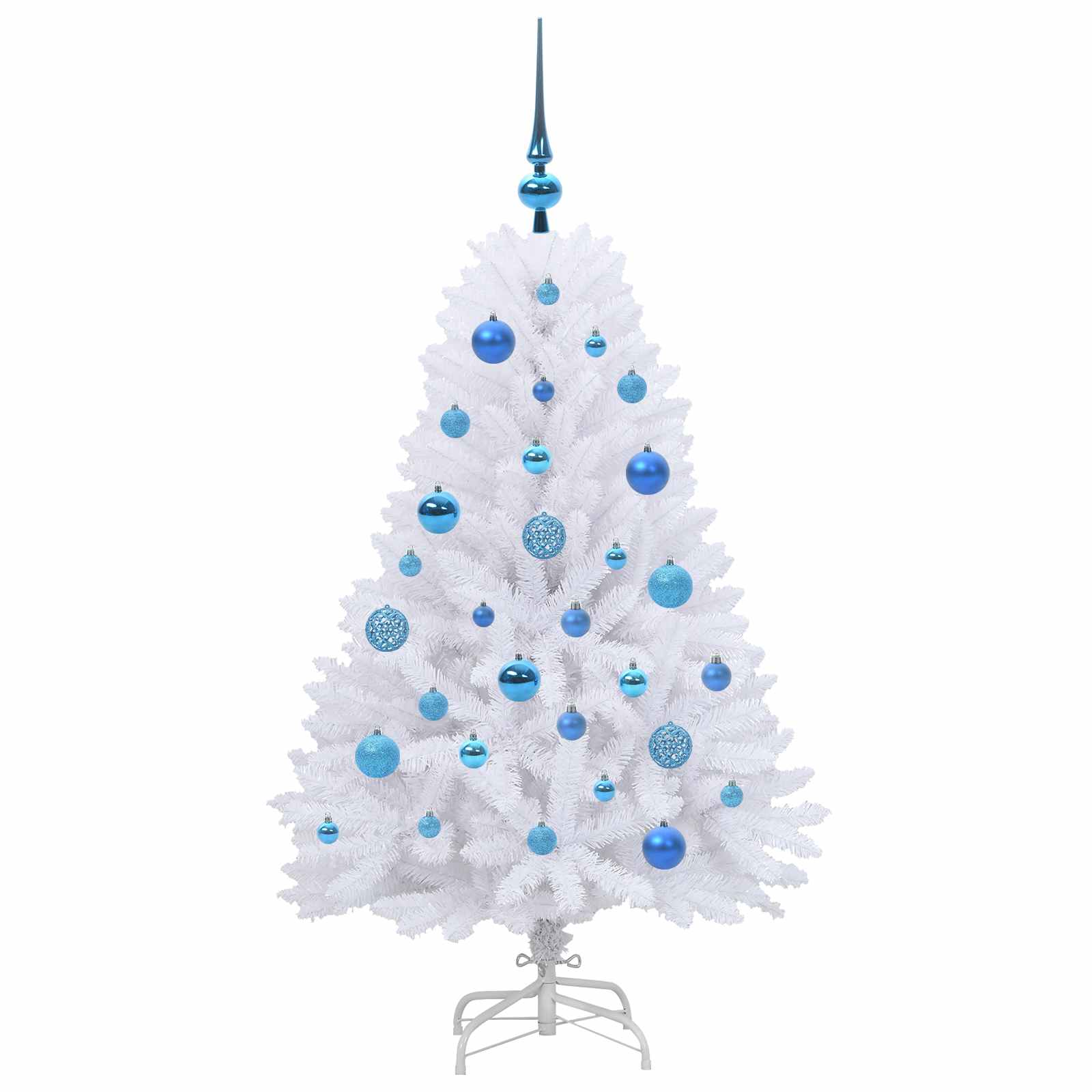 Mākslīgā saliekamā Ziemassvētku eglīte, balta, 120 cm, PVC un tērauds