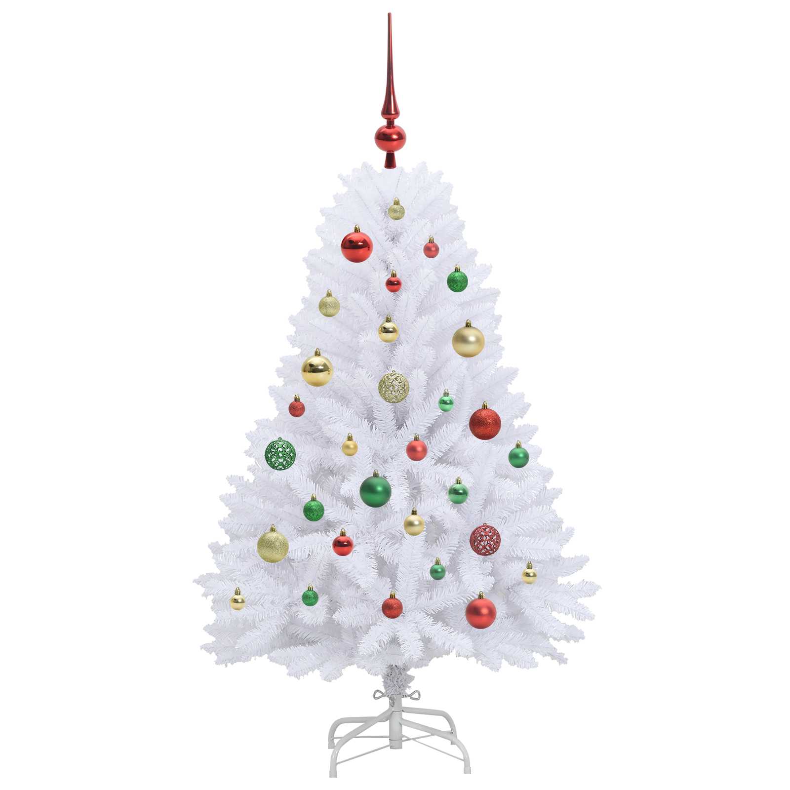 Mākslīgā saliekamā Ziemassvētku eglīte, balta, 120 cm, PVC un tērauds