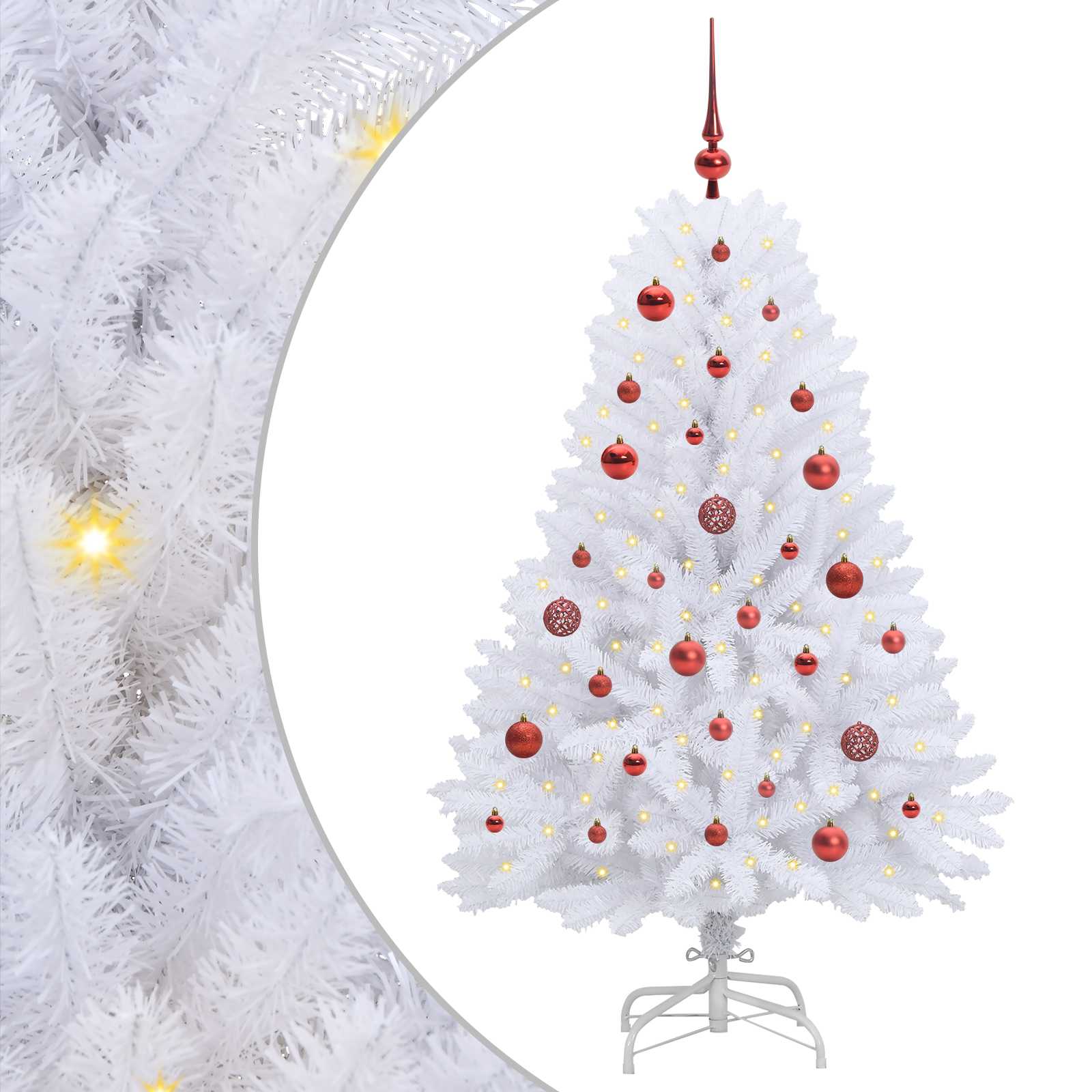 Dirbtinė Sulankstoma Kalėdų Eglutė Balta 150 cm PVC ir plienas