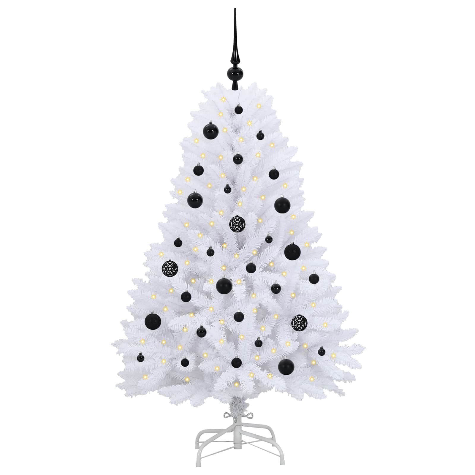Mākslīgā saliekamā Ziemassvētku eglīte, balta, 150 cm, PVC un tērauds
