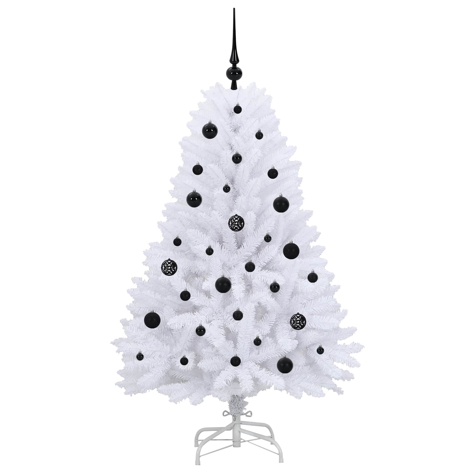 Mākslīgā saliekamā Ziemassvētku eglīte, balta, 150 cm, PVC un tērauds