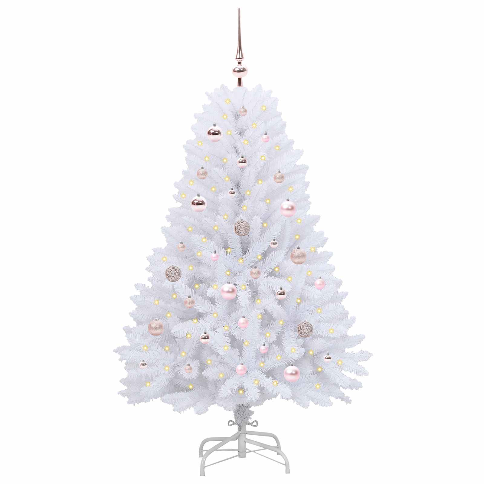Dirbtinė Sulankstoma Kalėdų Eglutė Balta 150 cm PVC ir plienas