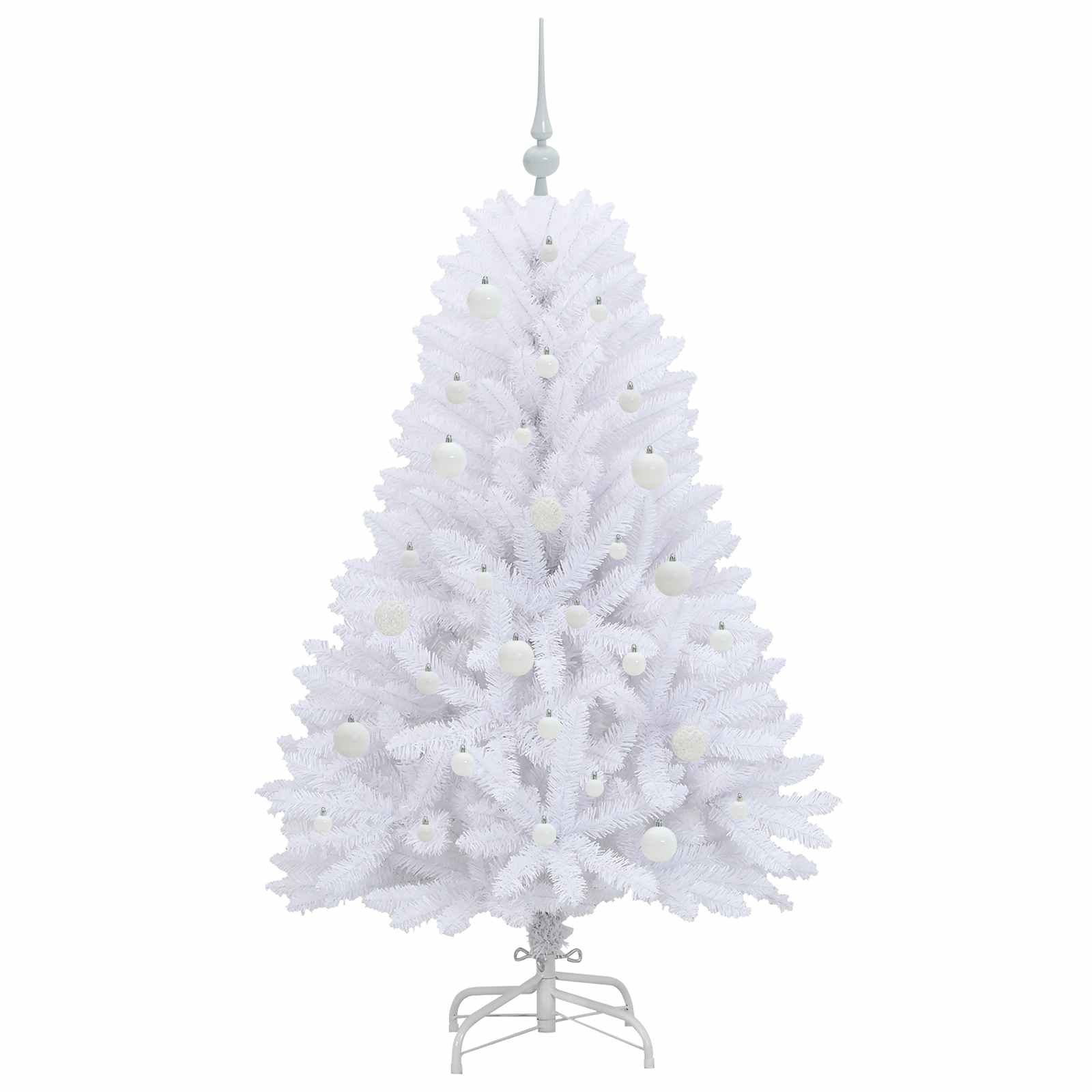 Mākslīgā saliekamā Ziemassvētku eglīte, balta, 150 cm, PVC un tērauds