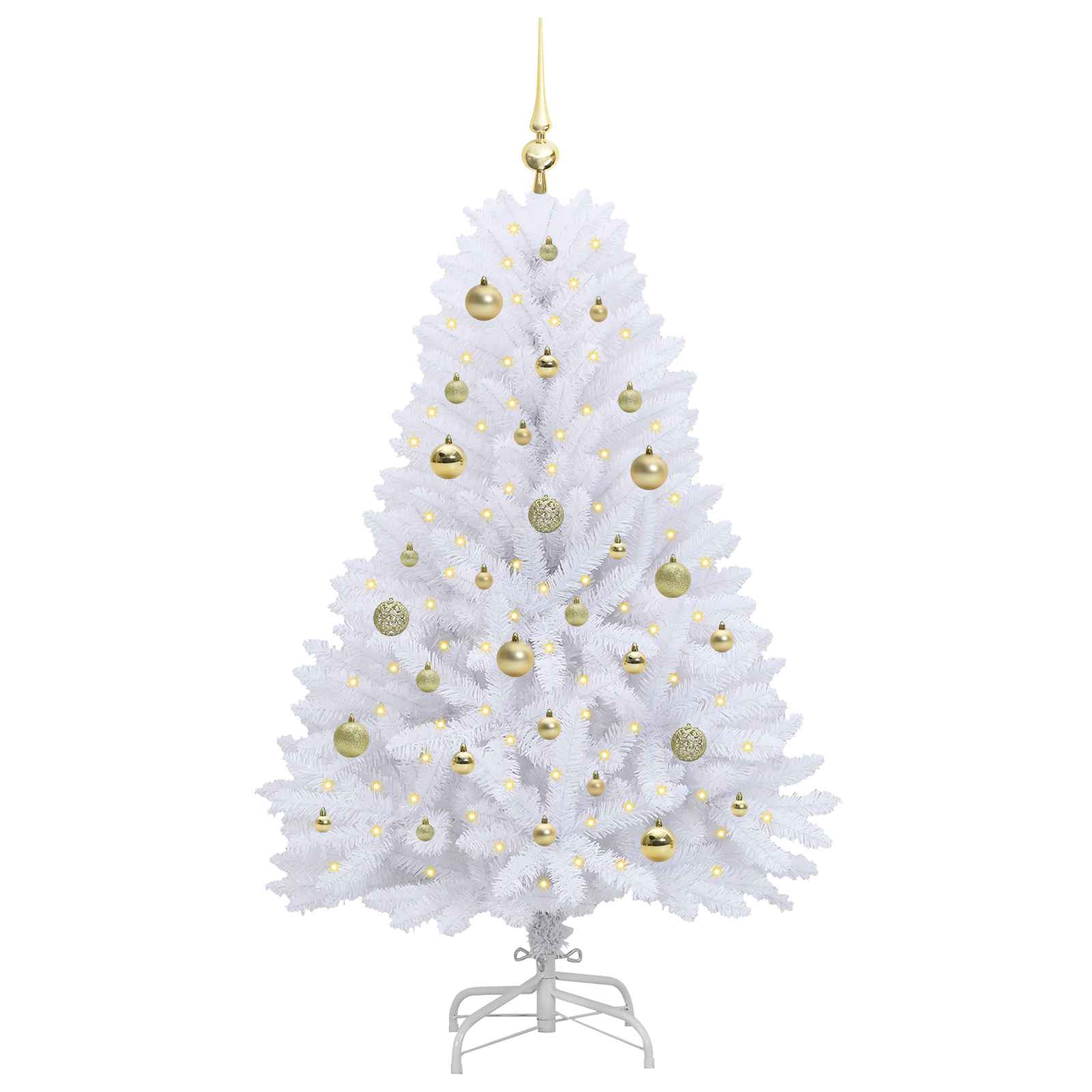 Dirbtinė Sulankstoma Kalėdų Eglutė Balta 150 cm PVC ir plienas
