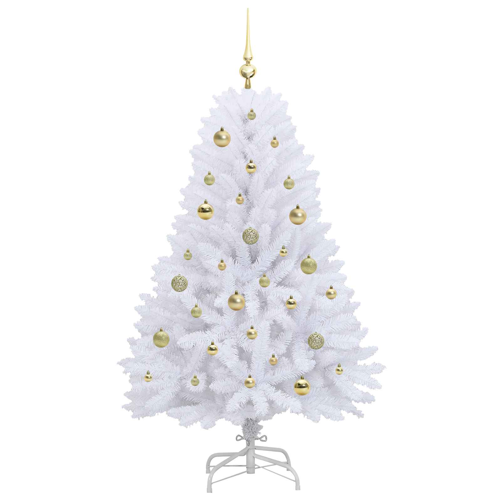 Dirbtinė Sulankstoma Kalėdų Eglutė Balta 150 cm PVC ir plienas