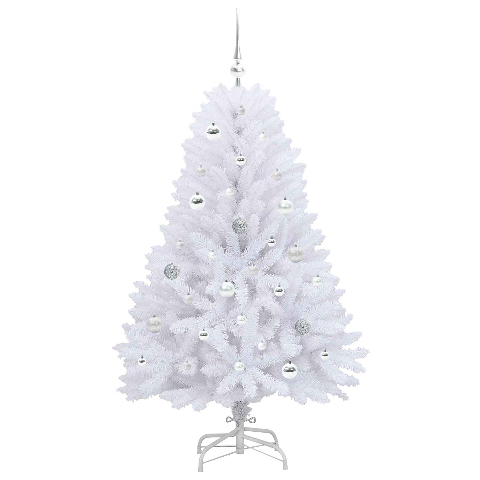 Mākslīgā saliekamā Ziemassvētku eglīte, balta, 150 cm, PVC un tērauds