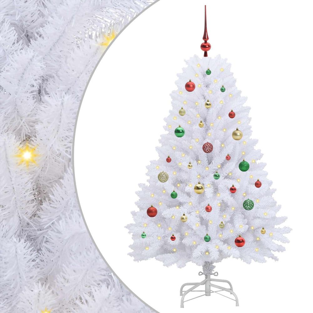 Dirbtinė Sulankstoma Kalėdų Eglutė Balta 150 cm PVC ir plienas