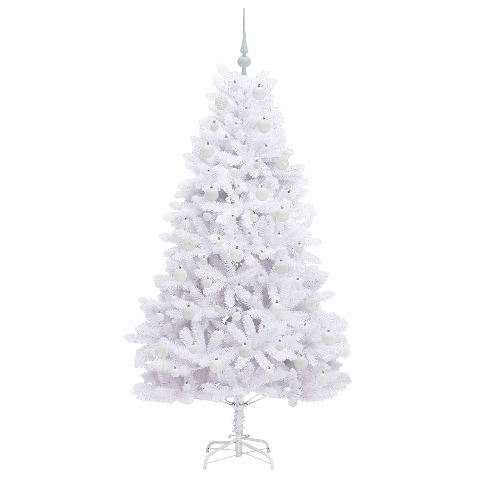 Mākslīgā saliekamā Ziemassvētku eglīte balta 180 cm PVC un tērauds