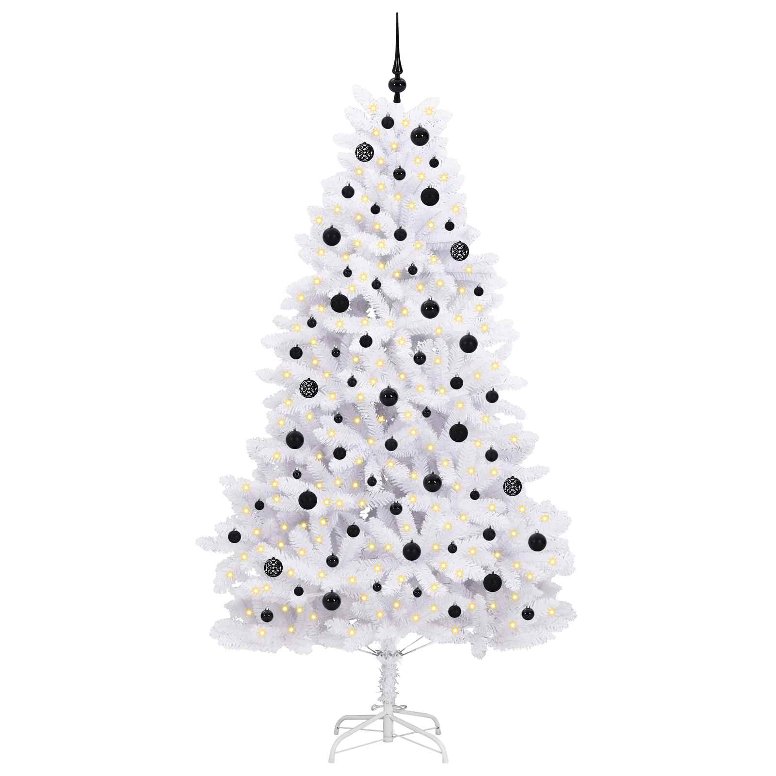 Dirbtinė Sulankstoma Kalėdų Eglutė Balta 210 cm PVC ir Plienas