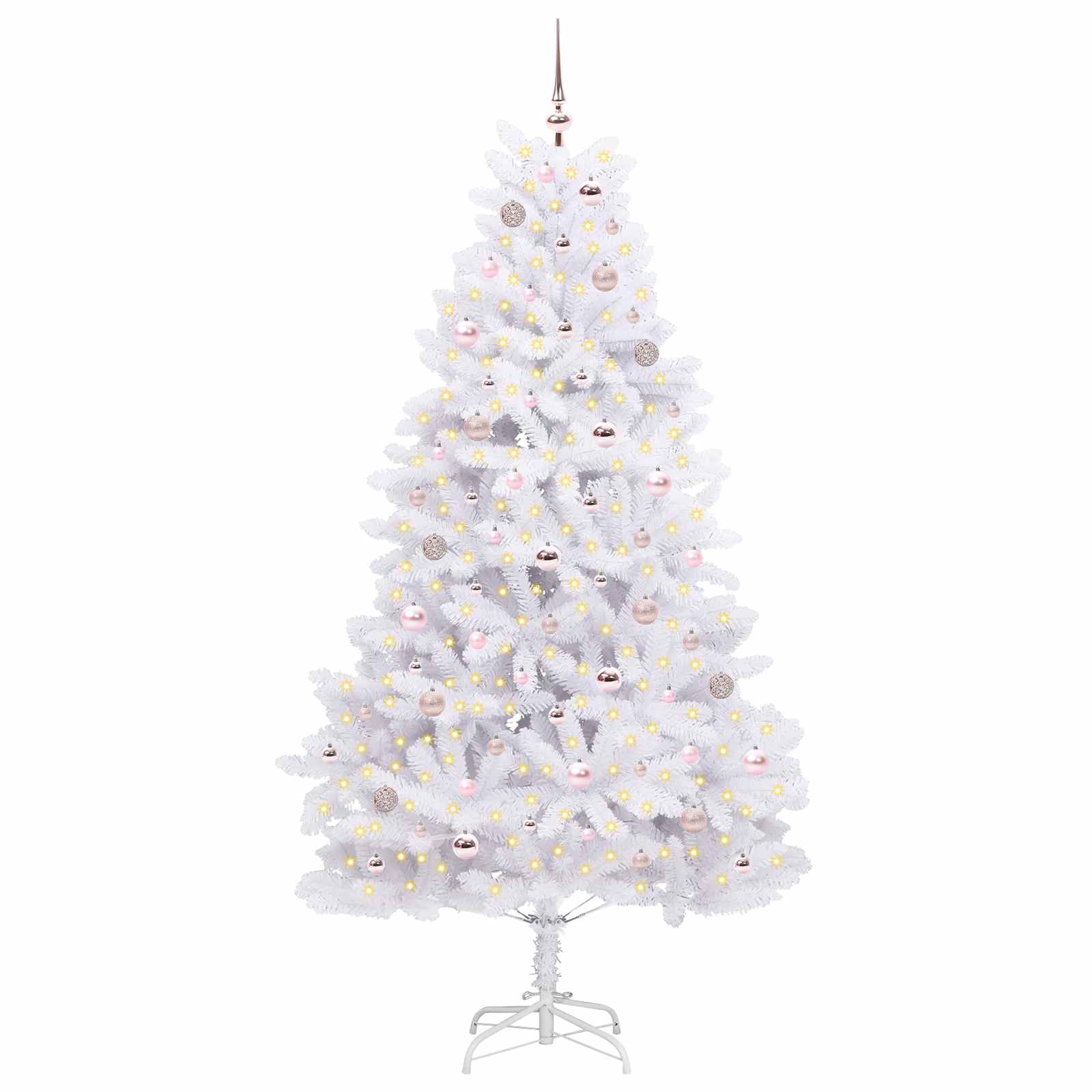 Dirbtinė Sulankstoma Kalėdų Eglutė Balta 210 cm PVC ir Plienas