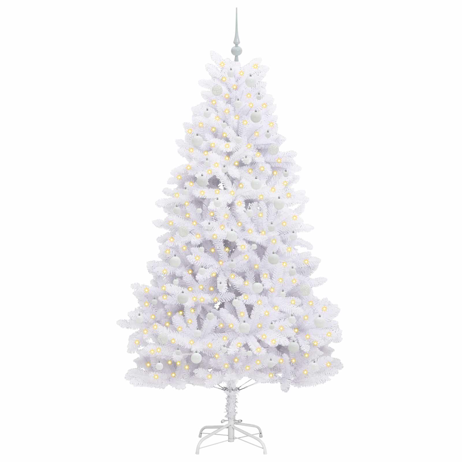 Dirbtinė Sulankstoma Kalėdų Eglutė Balta 210 cm PVC ir Plienas