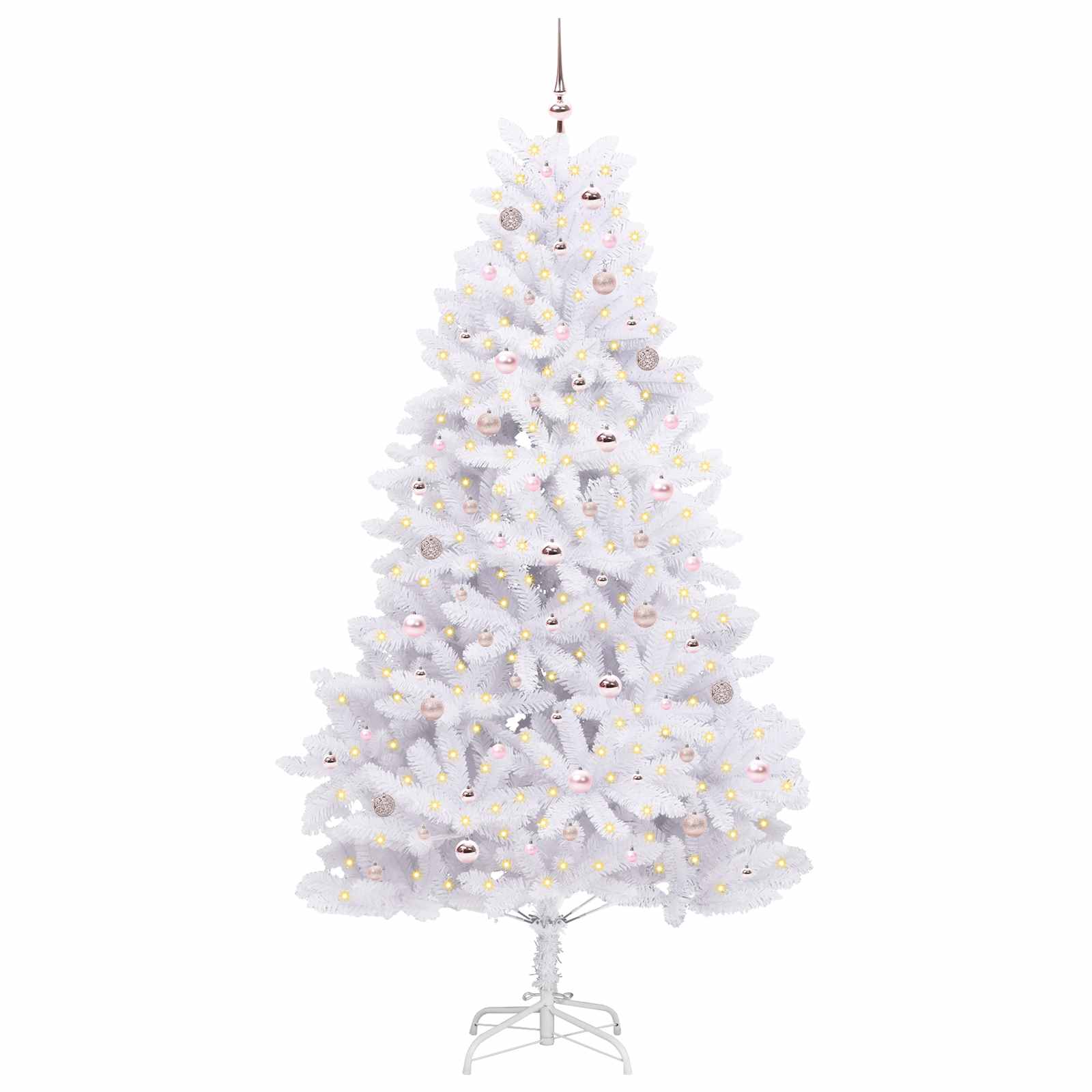 Dirbtinė Sulankstoma Kalėdų Eglutė Balta 240 cm PVC ir Plienas