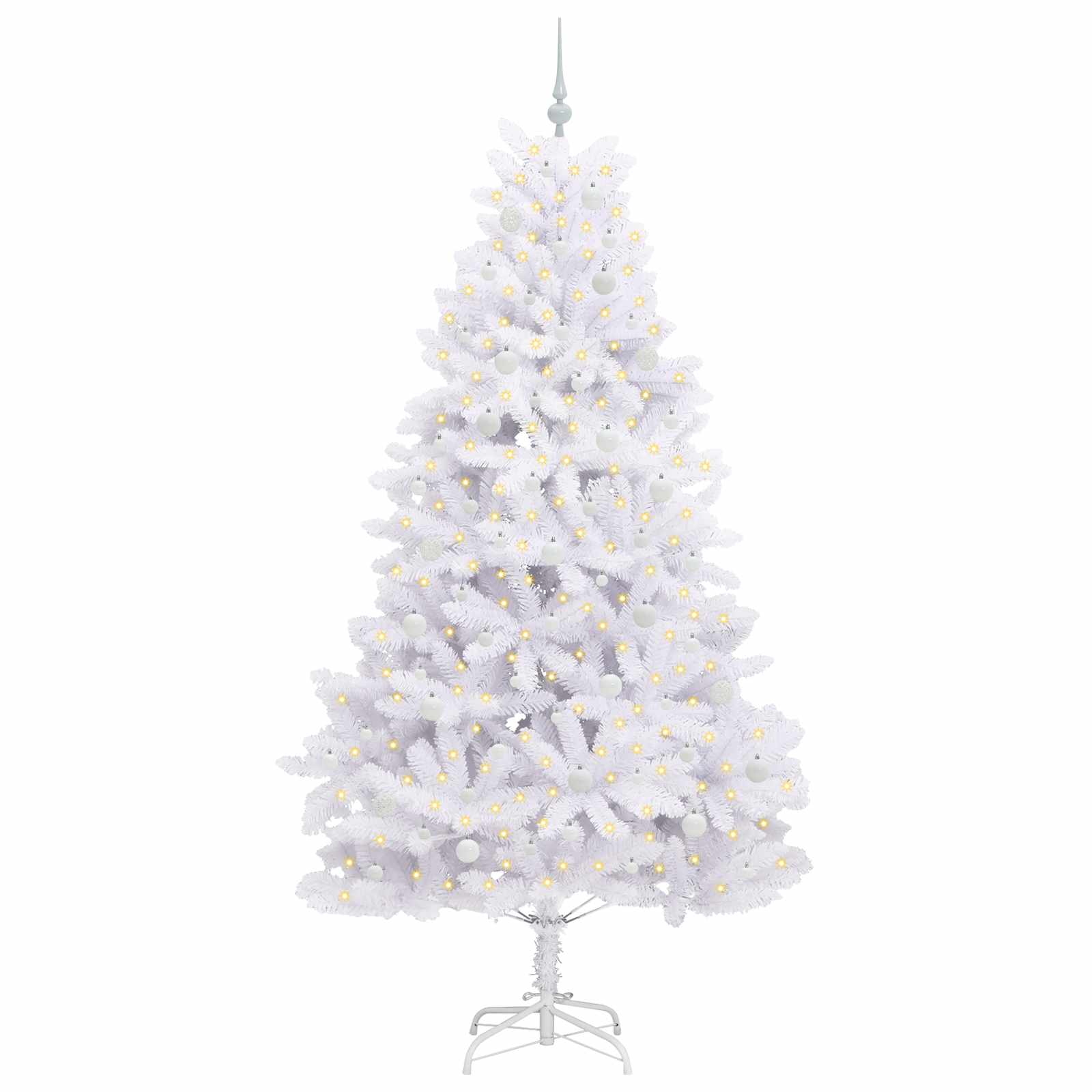 Dirbtinė Sulankstoma Kalėdų Eglutė Balta 240 cm PVC ir Plienas