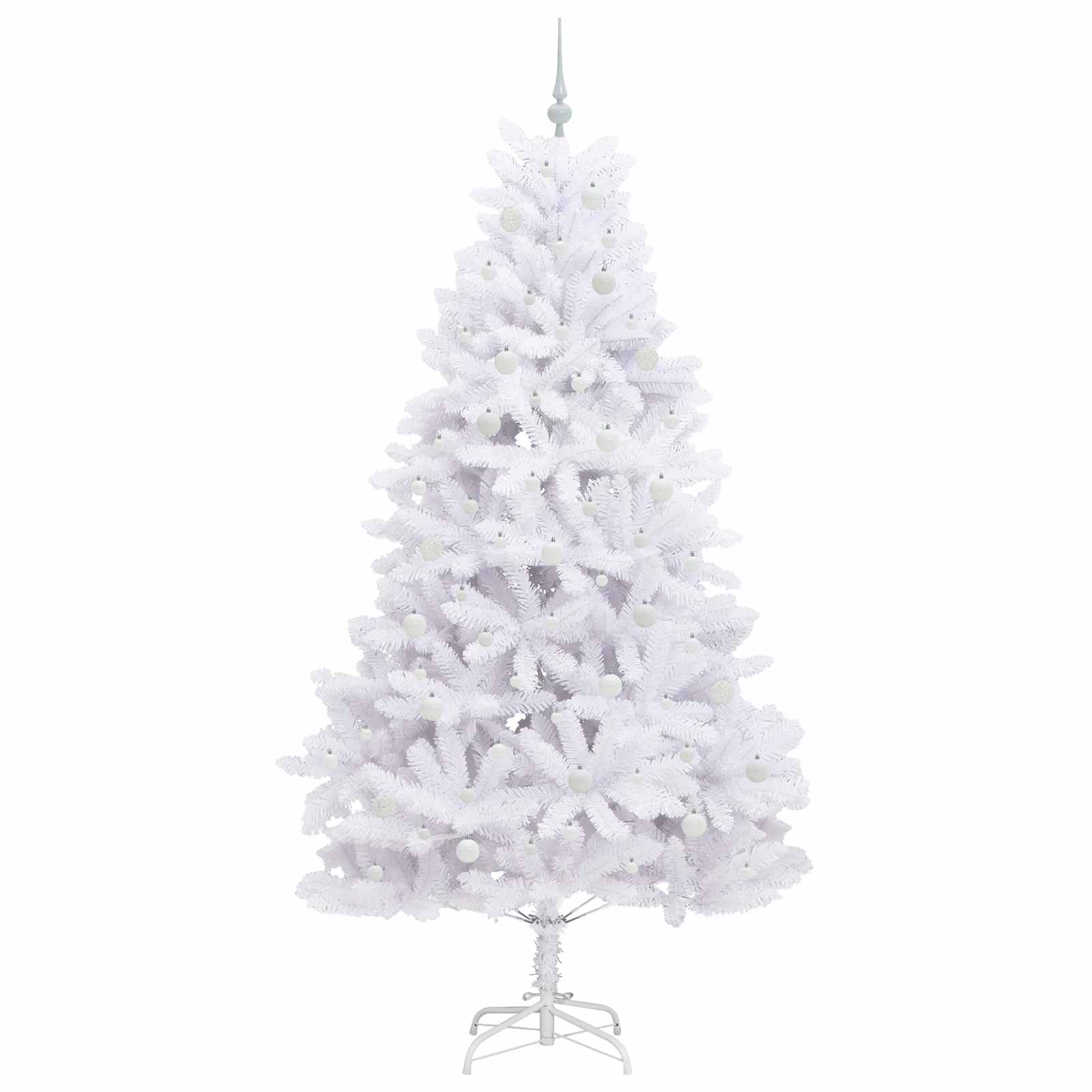 Dirbtinė Sulankstoma Kalėdų Eglutė Balta 240 cm PVC ir Plienas