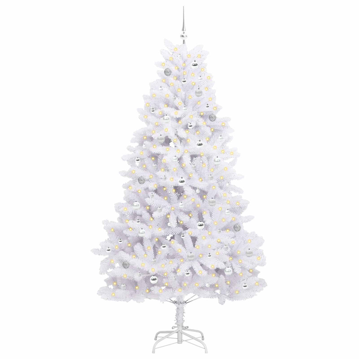 Dirbtinė Sulankstoma Kalėdų Eglutė Balta 240 cm PVC ir Plienas
