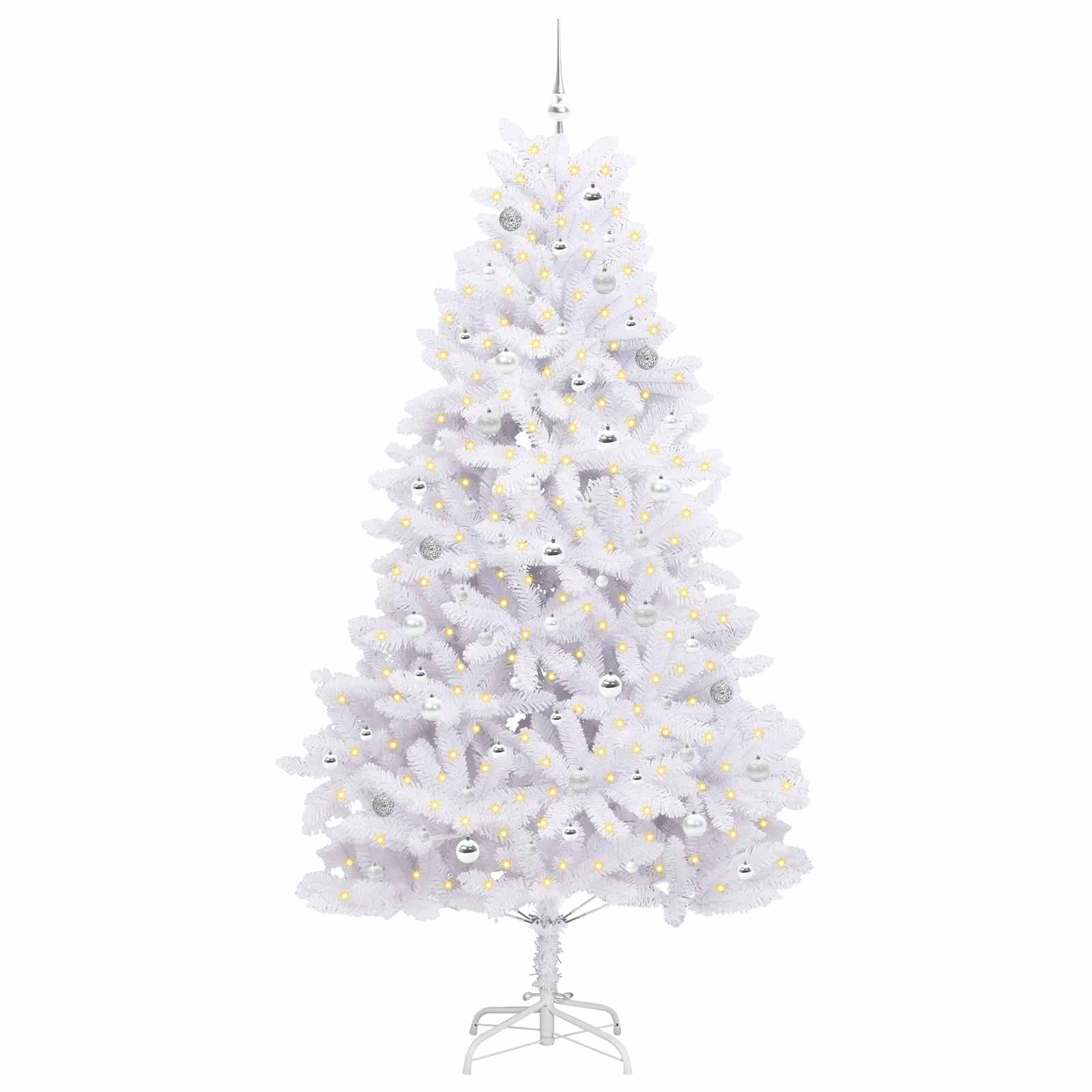 Dirbtinė Sulankstoma Kalėdų Eglutė Balta 240 cm PVC ir Plienas