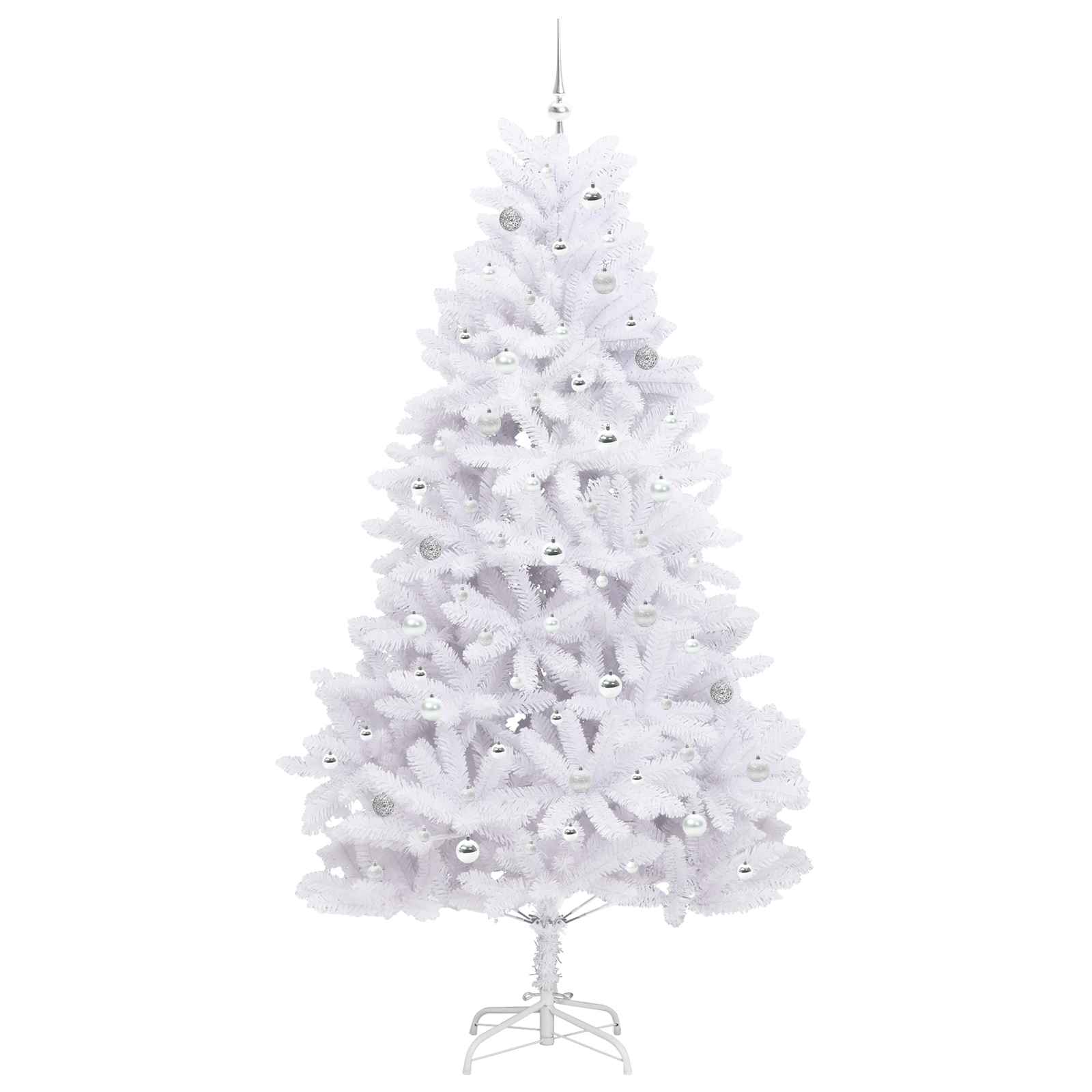 Dirbtinė Sulankstoma Kalėdų Eglutė Balta 240 cm PVC ir Plienas