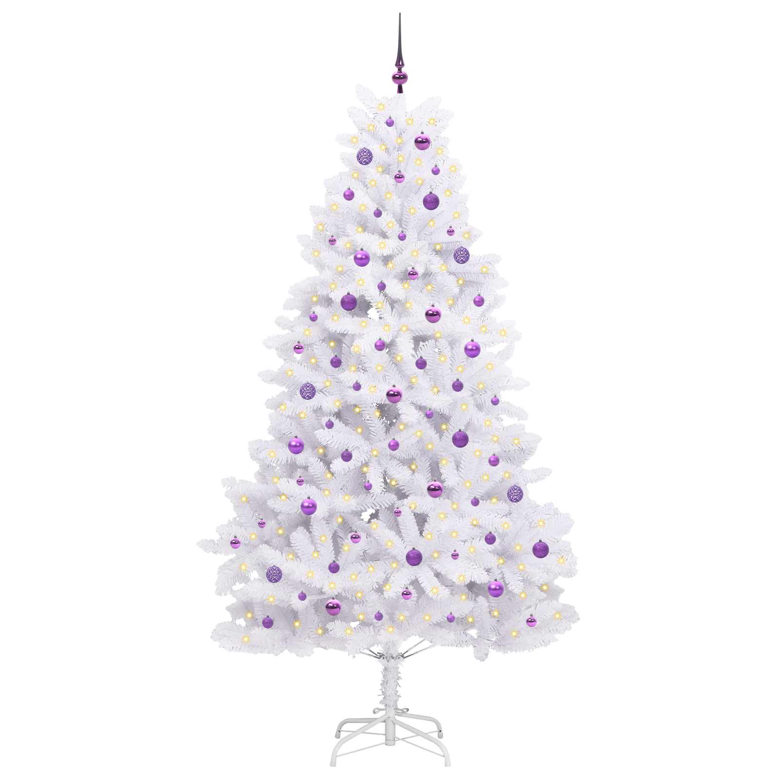 Dirbtinė Sulankstoma Kalėdų Eglutė Balta 240 cm PVC ir Plienas