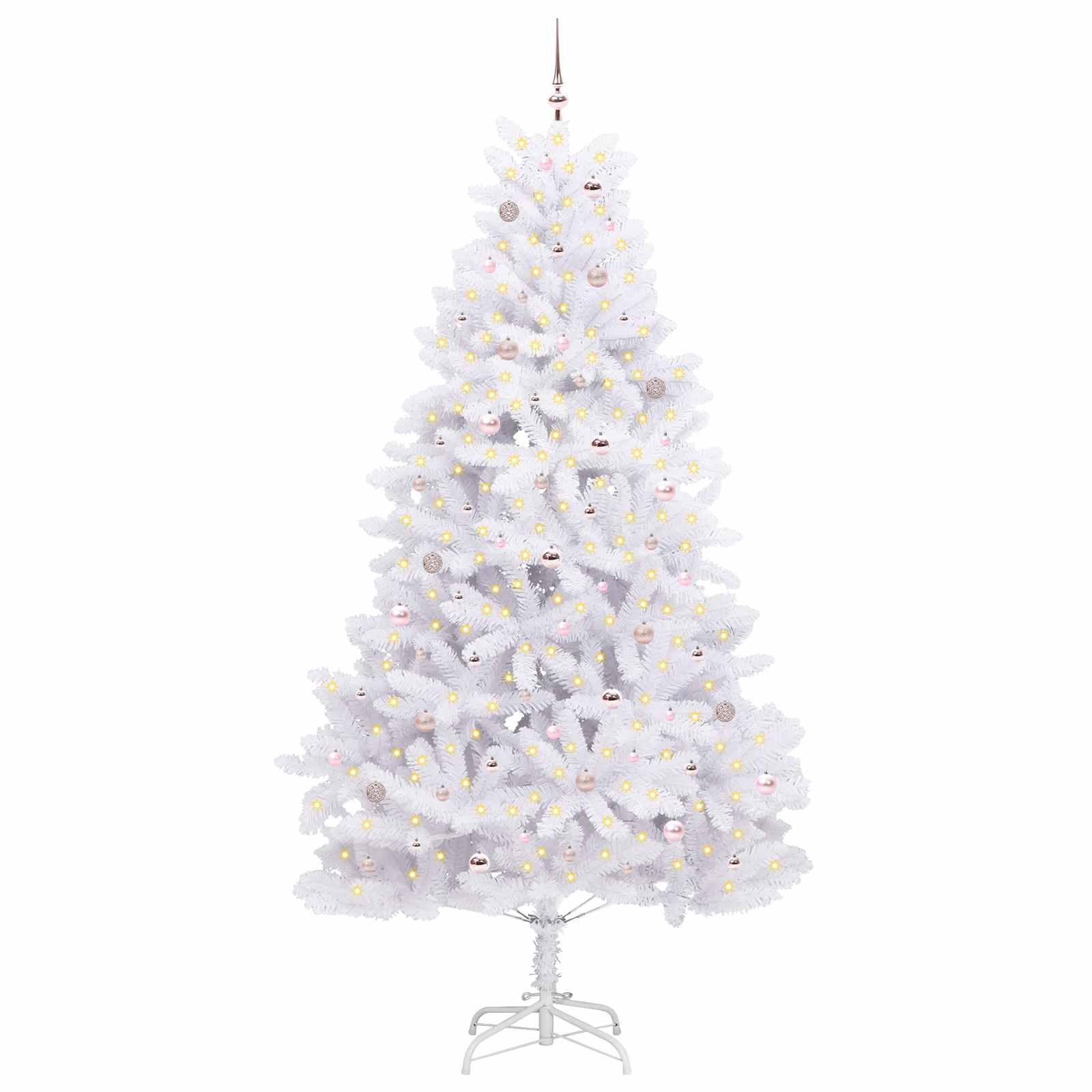 Dirbtinė Sulankstoma Kalėdų Eglutė Balta 270 cm PVC ir Plienas