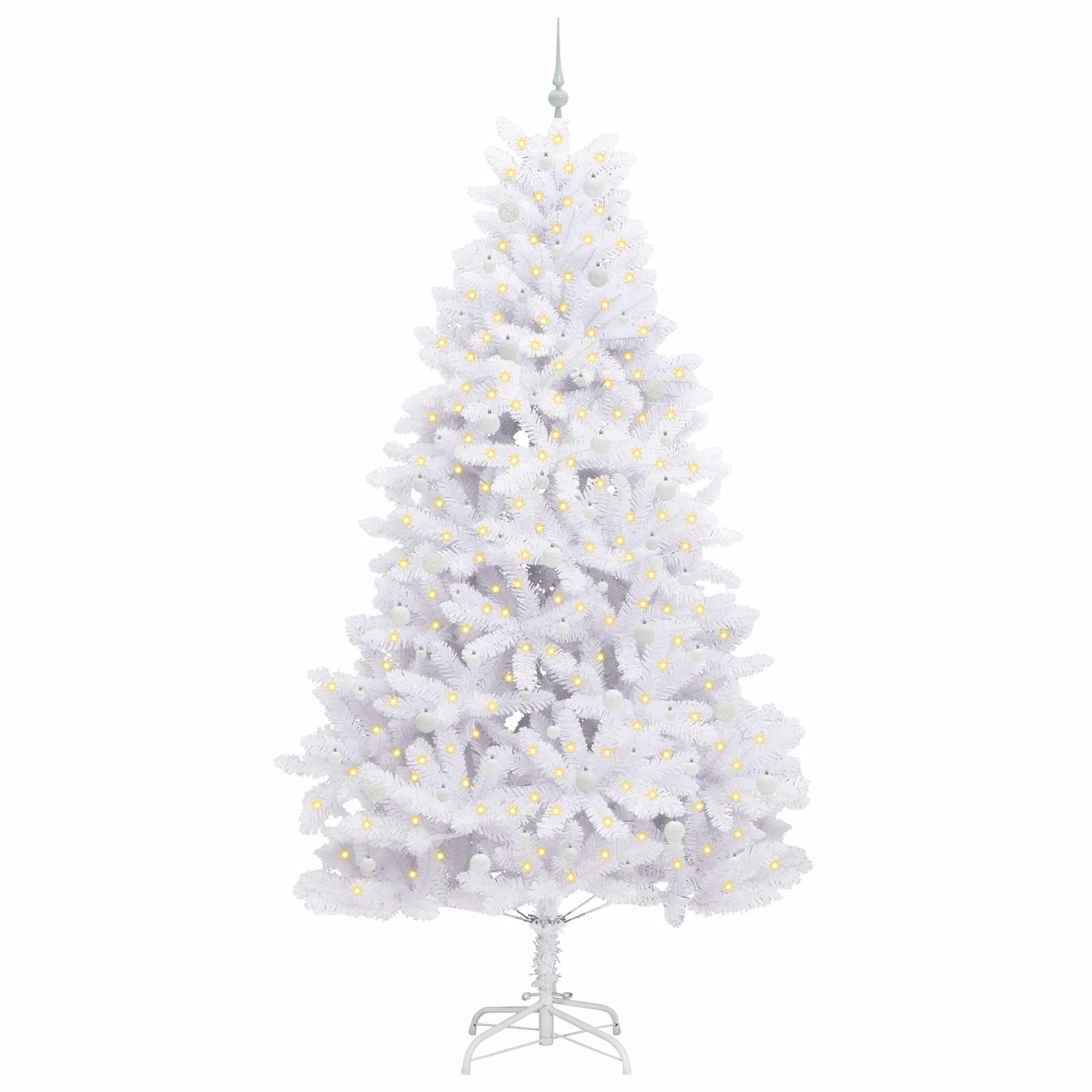 Dirbtinė Sulankstoma Kalėdų Eglutė Balta 270 cm PVC ir Plienas