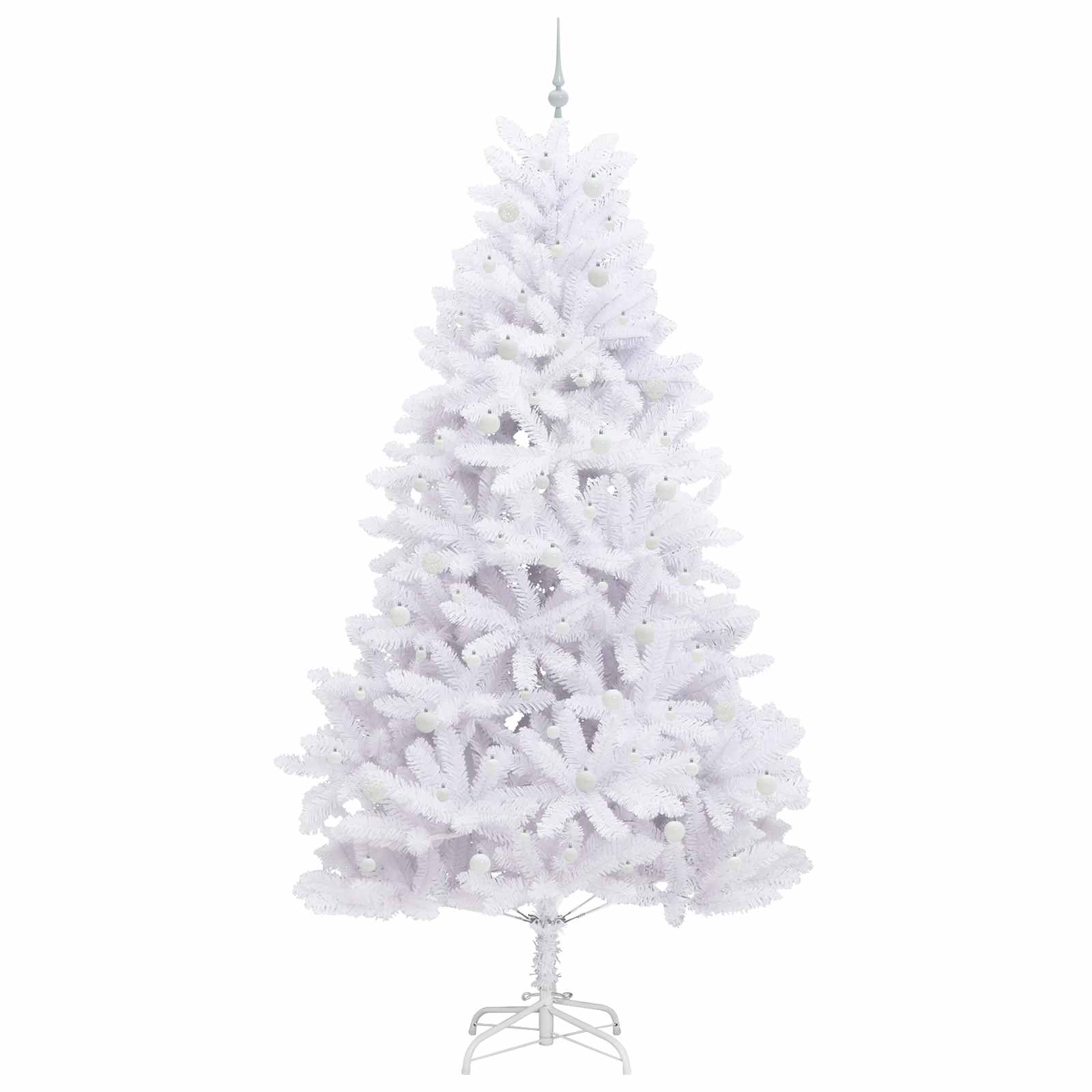 Dirbtinė Sulankstoma Kalėdų Eglutė Balta 270 cm PVC ir Plienas