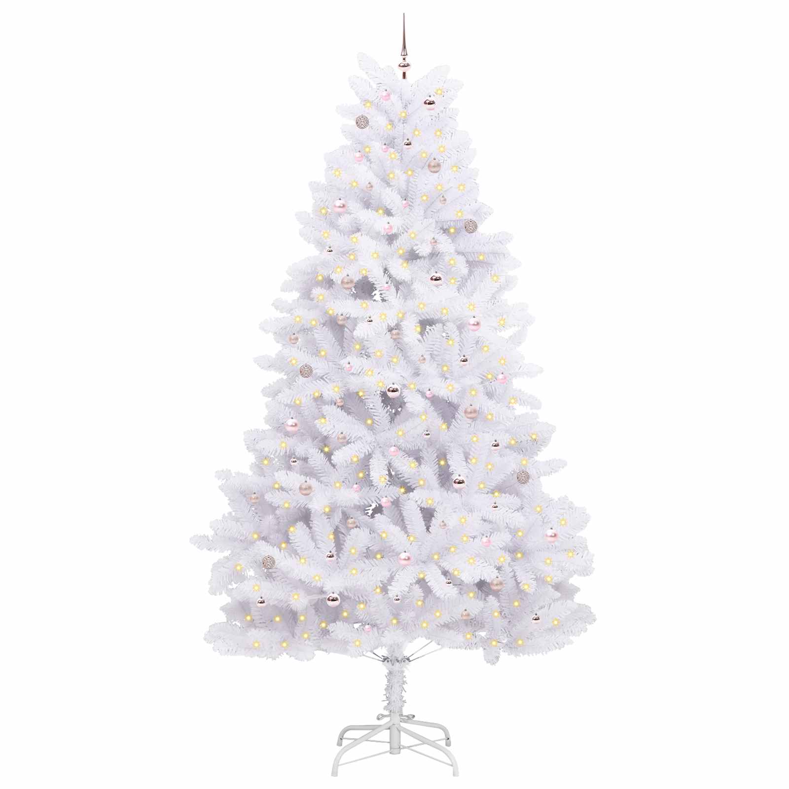 Dirbtinė Sulankstoma Kalėdų Eglutė Balta 300 cm PVC ir Plienas