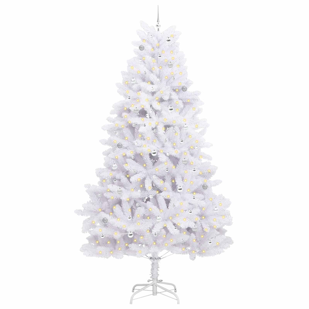 Dirbtinė Sulankstoma Kalėdų Eglutė Balta 300 cm PVC ir Plienas