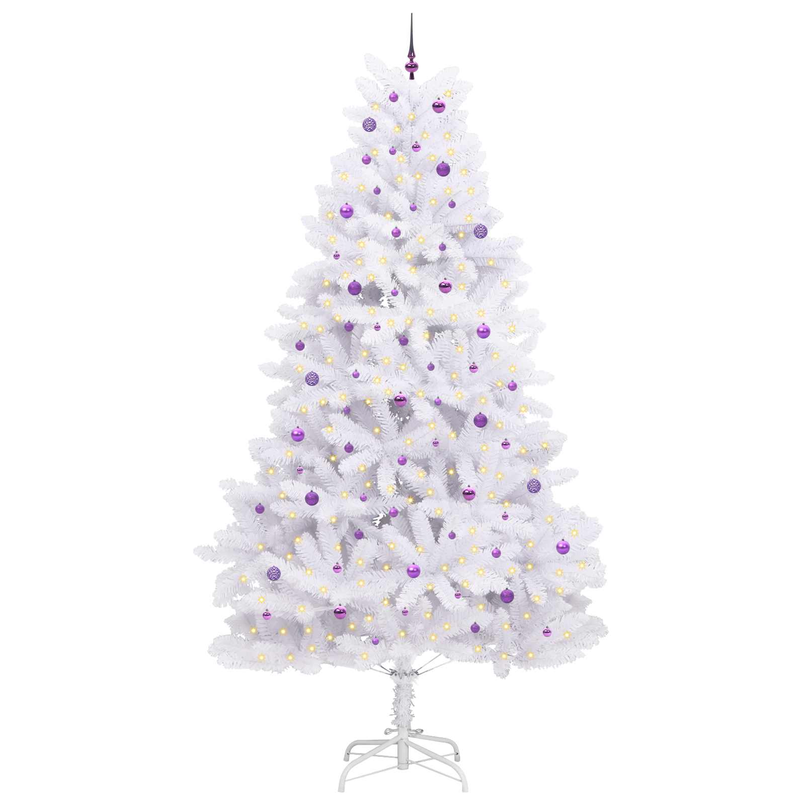 Mākslīgā salokāmā Ziemassvētku eglīte balta 300 cm PVC un tērauds