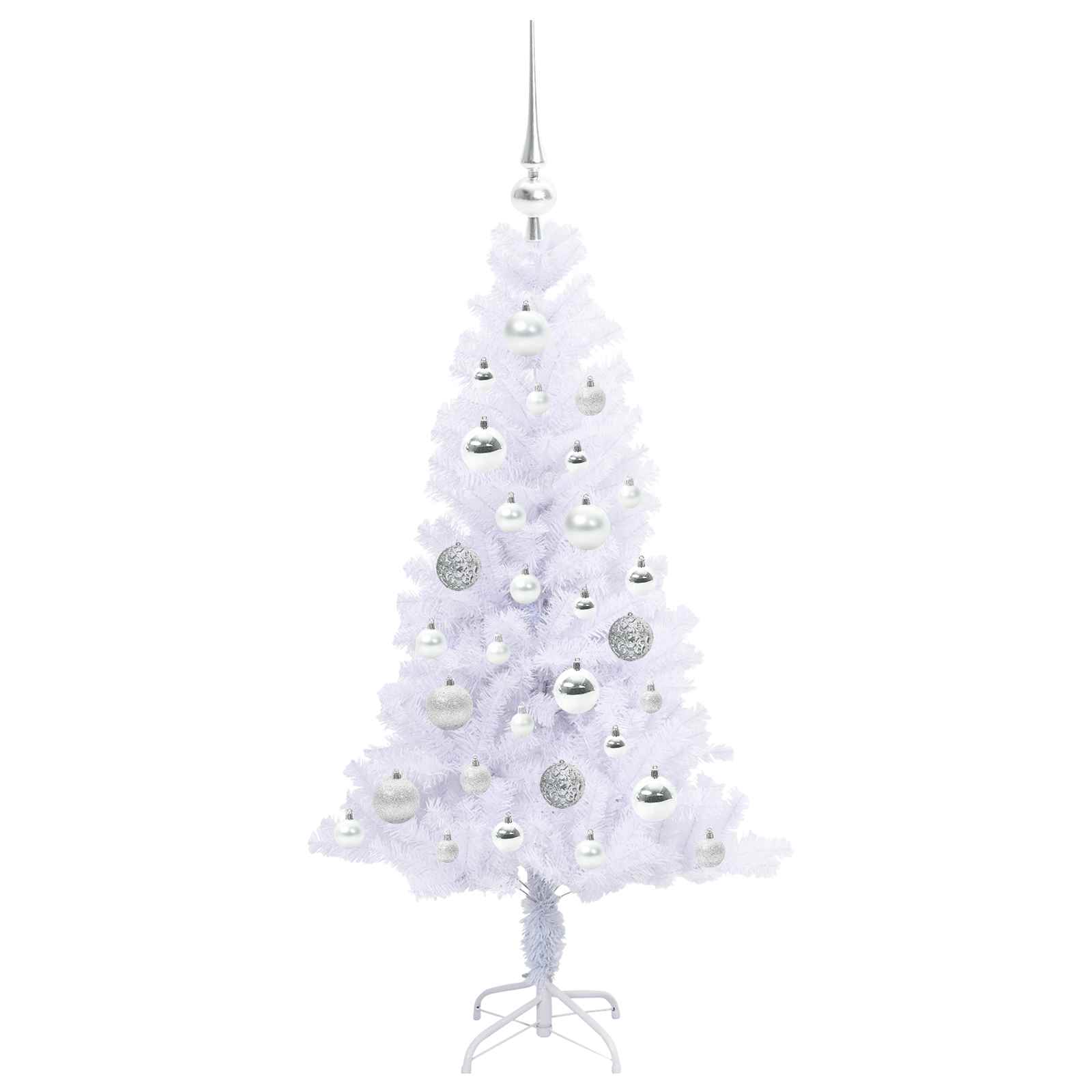 Mākslīgā Ziemassvētku eglīte ar 150 LED balta 120 cm PVC un tērauds