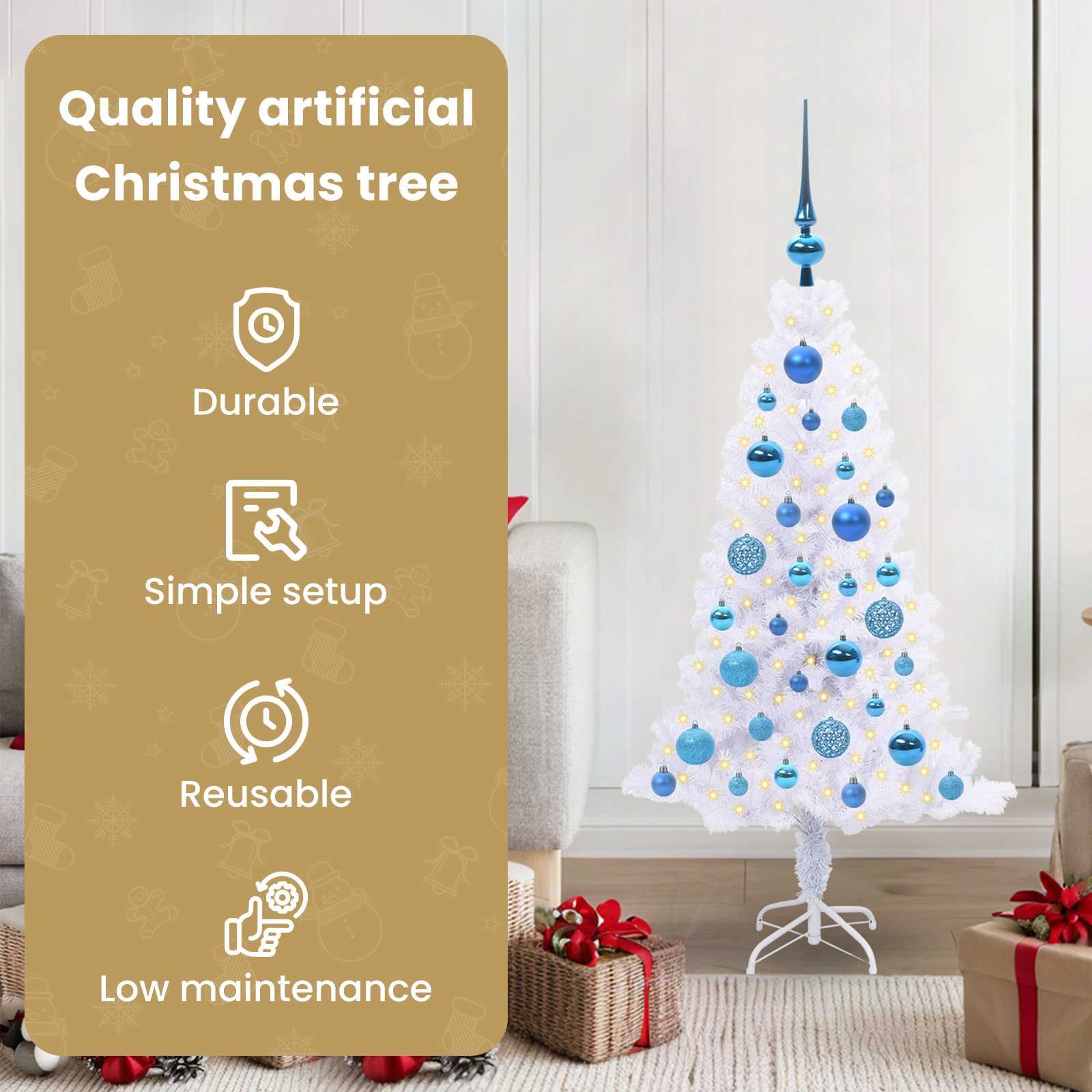Artificial Christmas tree SNOW GROVE, with 150 LED White 120 pcs.