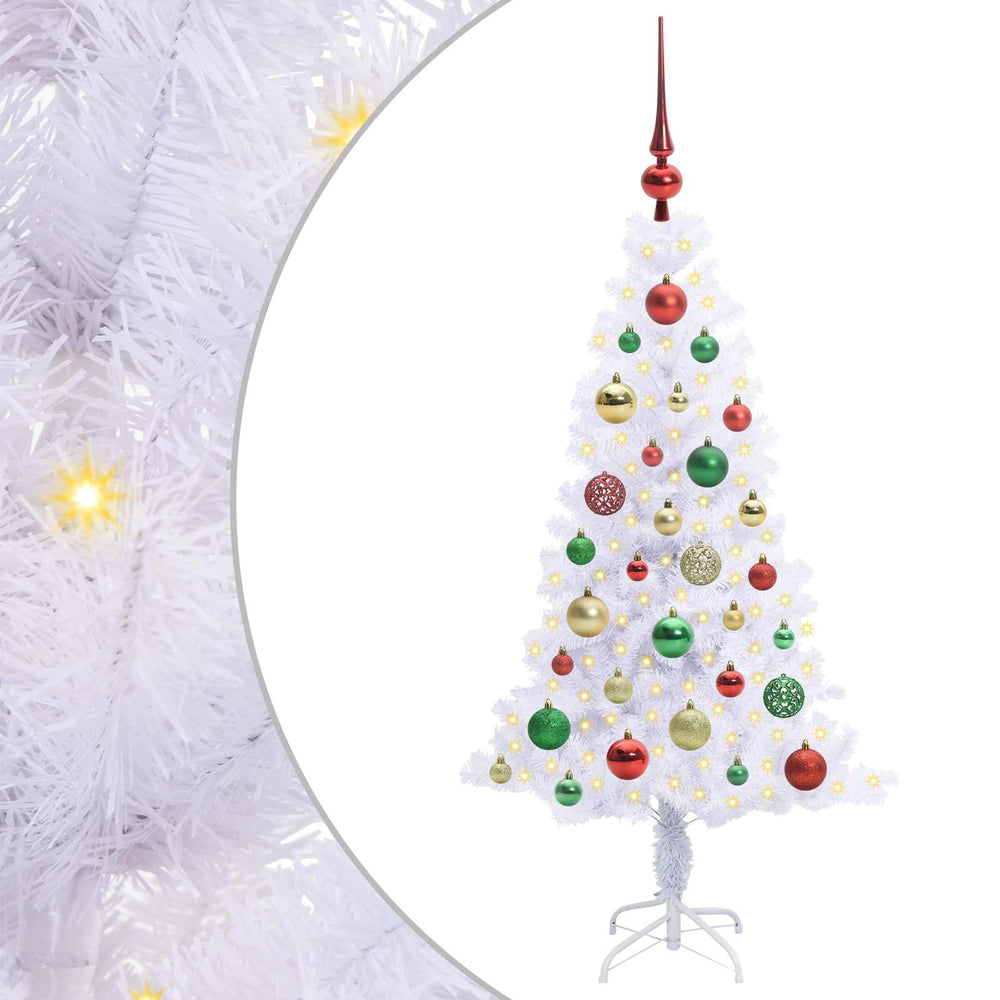 Artificial Christmas Tree with 150 LED White 120 cm PVC and Steel