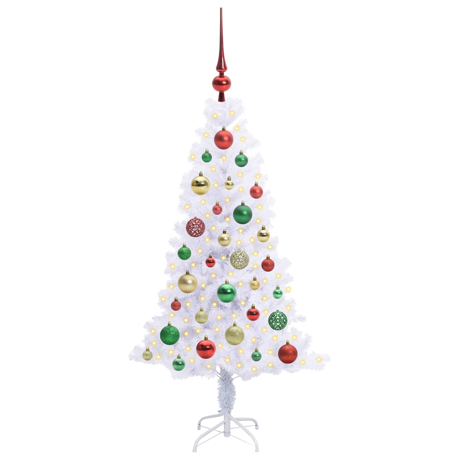 Dirbtinė Kalėdų eglutė su 150 LED Balta 120 cm PVC ir plienas