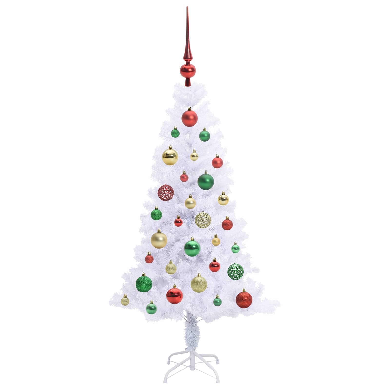 Dirbtinė Kalėdų eglutė su 150 LED Balta 120 cm PVC ir plienas