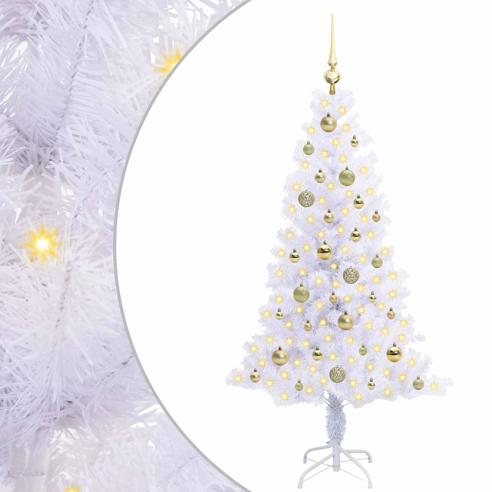 Mākslīgā Ziemassvētku eglīte SNOW GROVE, ar 150 LED Balta 150 gab.