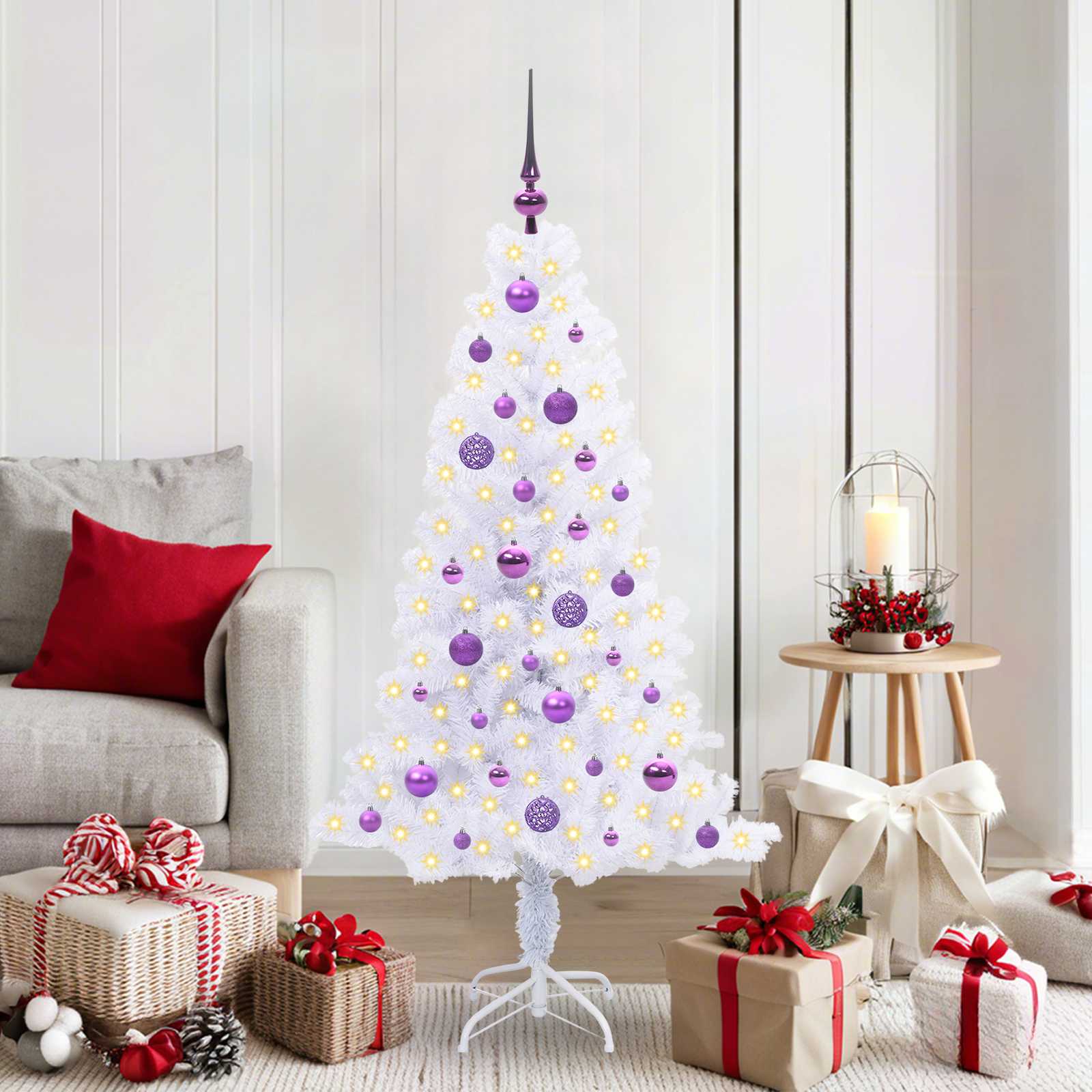 Mākslīgā Ziemassvētku eglīte SNOW GROVE, ar 150 LED Baltas 150 gab.