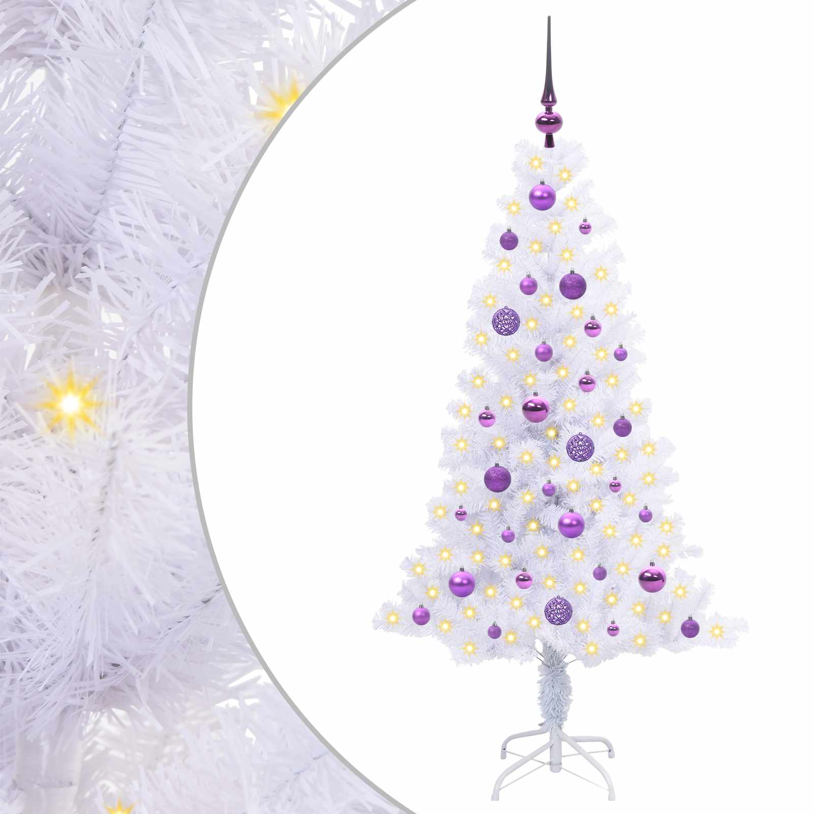 Mākslīgā Ziemassvētku eglīte SNOW GROVE, ar 150 LED Baltas 150 gab.
