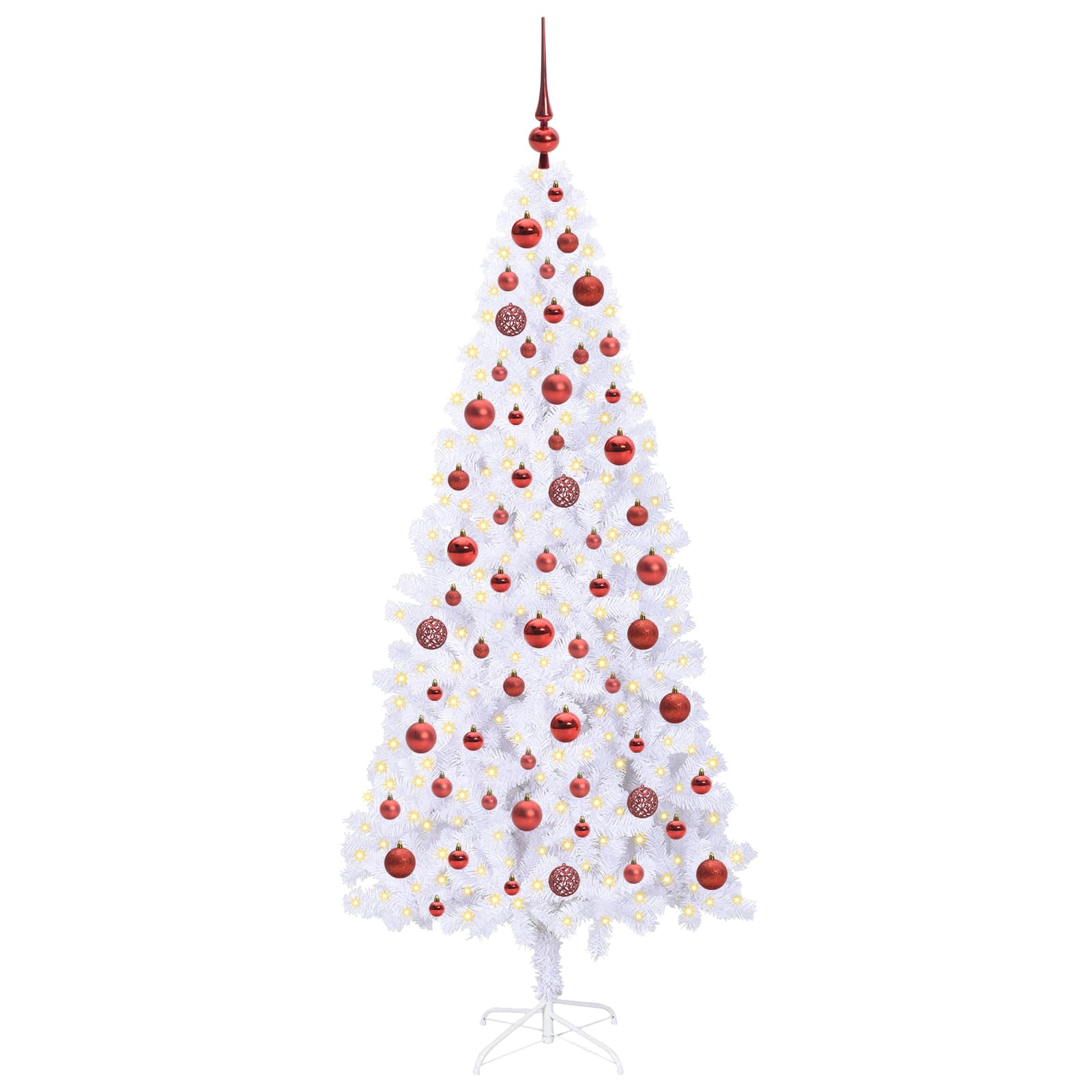 Dirbtinė Kalėdų eglutė su 300 LED Balta 180 cm PVC ir Plienas