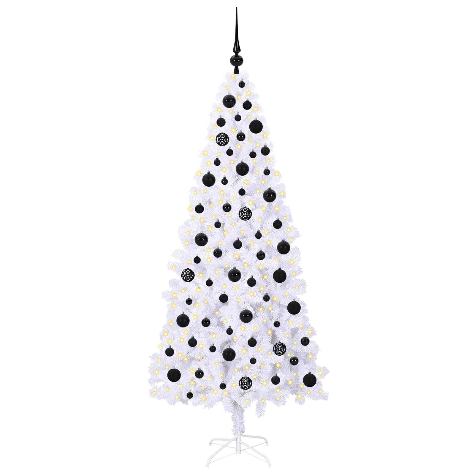 Mākslīgā Ziemassvētku eglīte ar 300 LED lampiņām, balta, 180 cm, PVC un tērauds