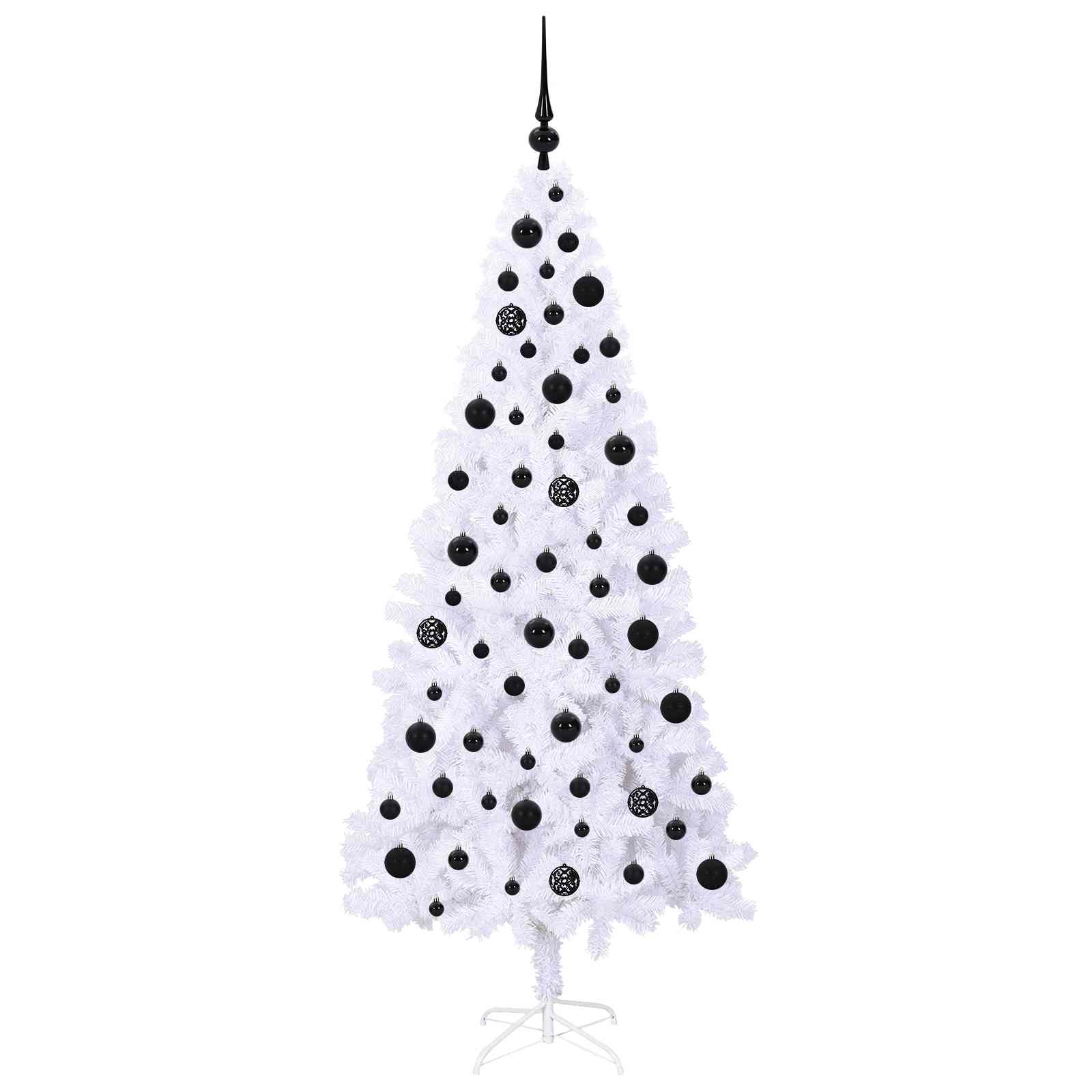 Mākslīgā Ziemassvētku eglīte ar 300 LED lampiņām, balta, 180 cm, PVC un tērauds