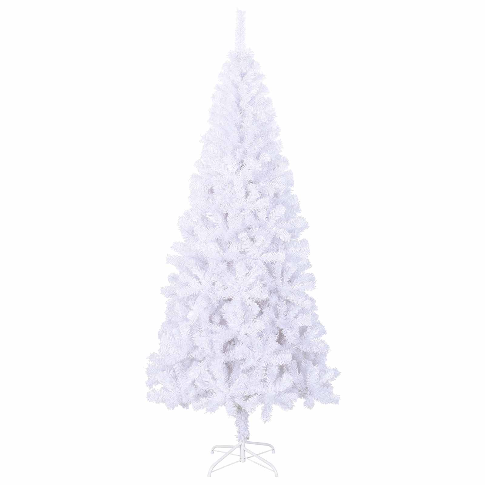 Mākslīgā Ziemassvētku eglīte ar 300 LED lampiņām, balta, 180 cm, PVC un tērauds