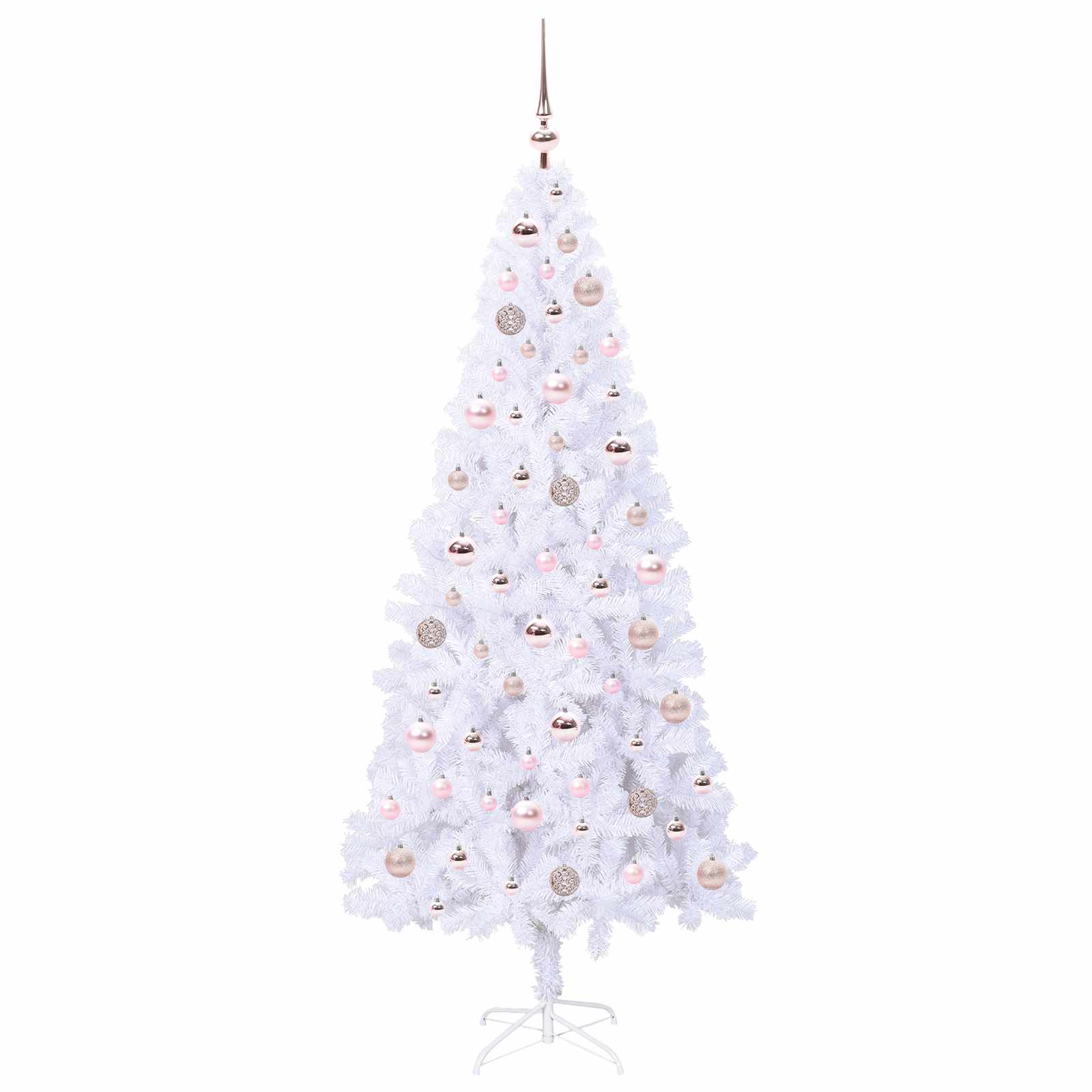 Artificial Christmas Tree with 300 LEDs White 180 cm PVC and Steel
