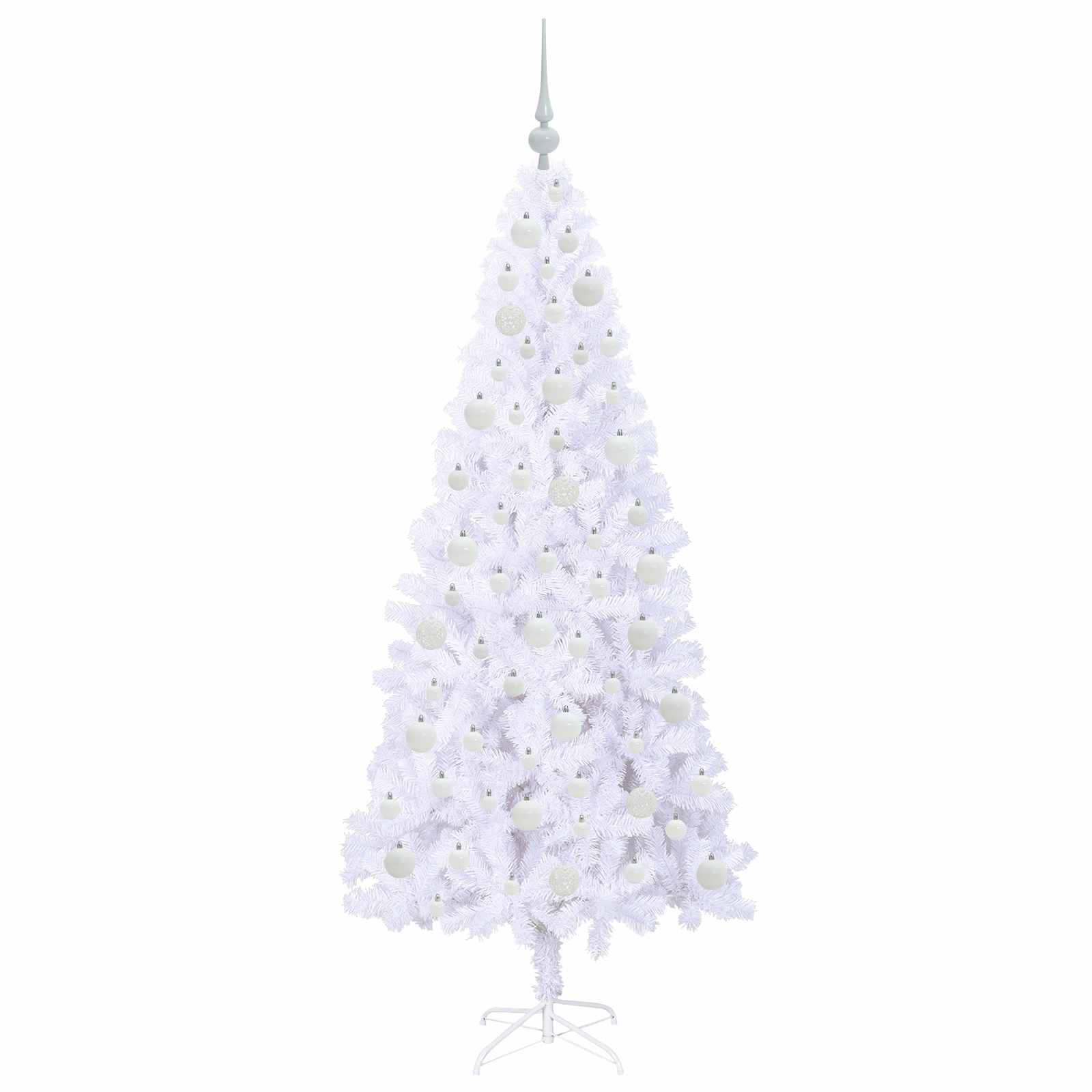Artificial Christmas Tree with 300 LEDs White 180 cm PVC and Steel